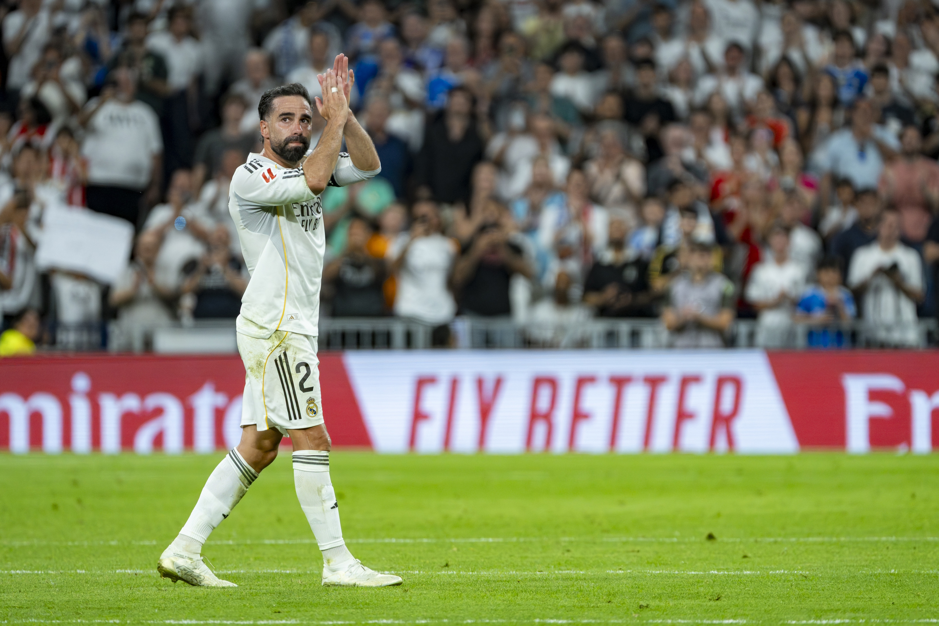 Carvajal, en su despedida como jugador del Real Madrid, frente al Athletic en el final de Liga.
