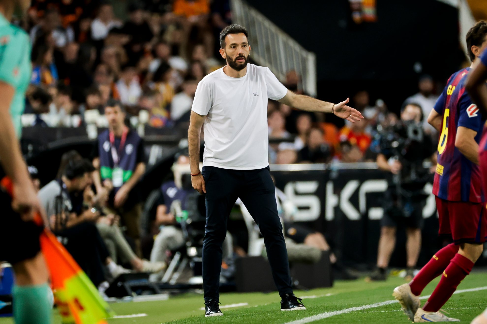 Carlos Corberán durante el partido.