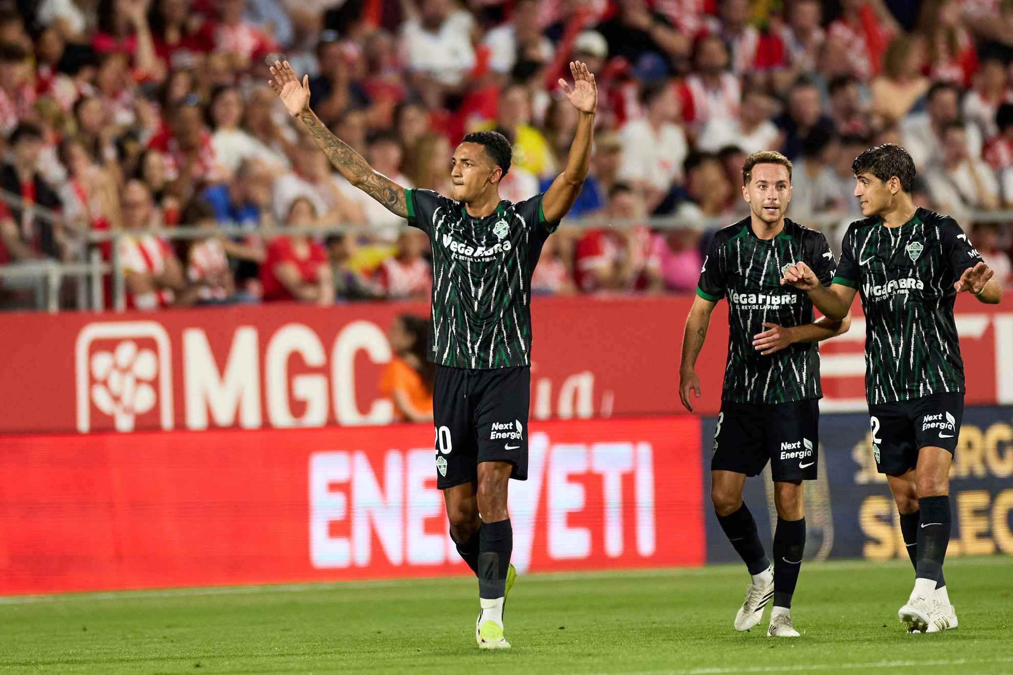 Álvaro celebra su gol ante el Girona