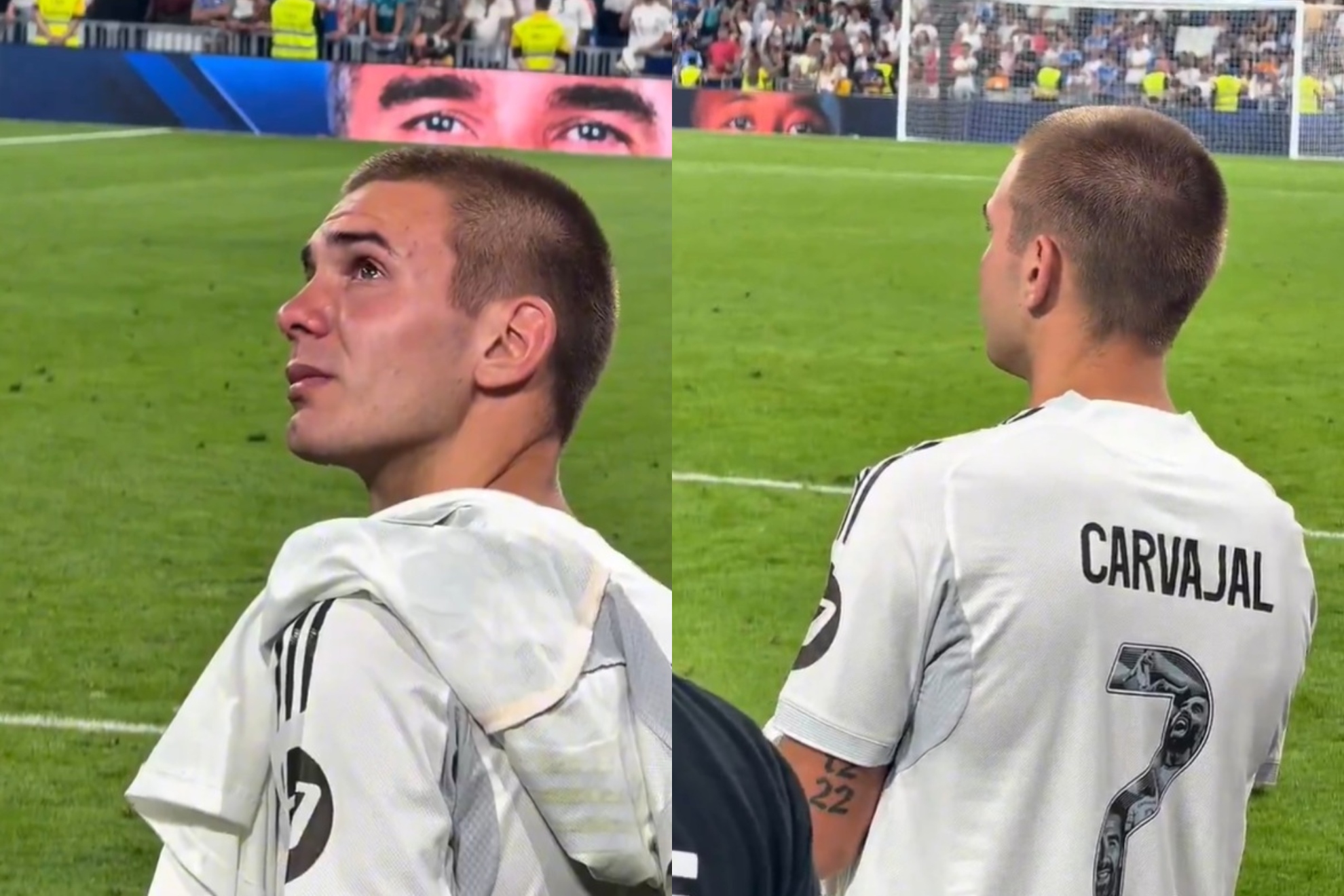 Mastantuono rompió a llorar en el adiós de Carvajal