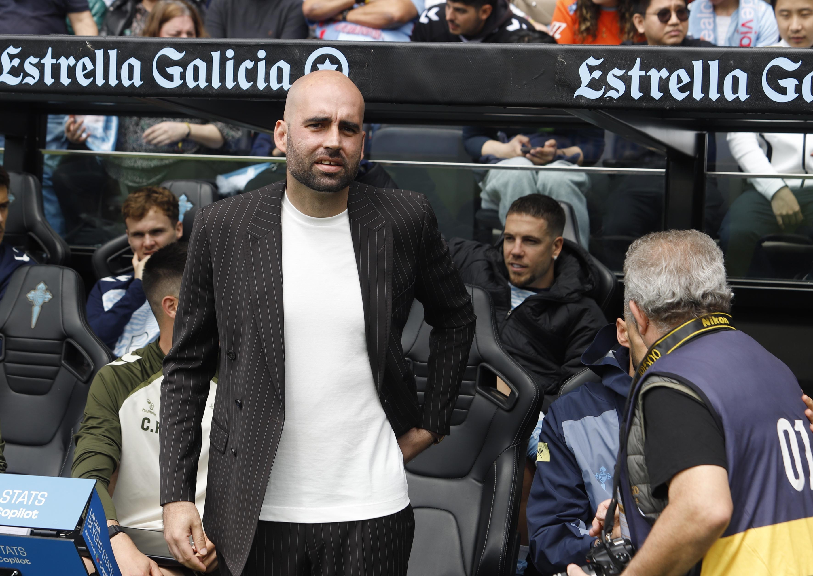 Claudio Giráldez, en el banquillo del Celta