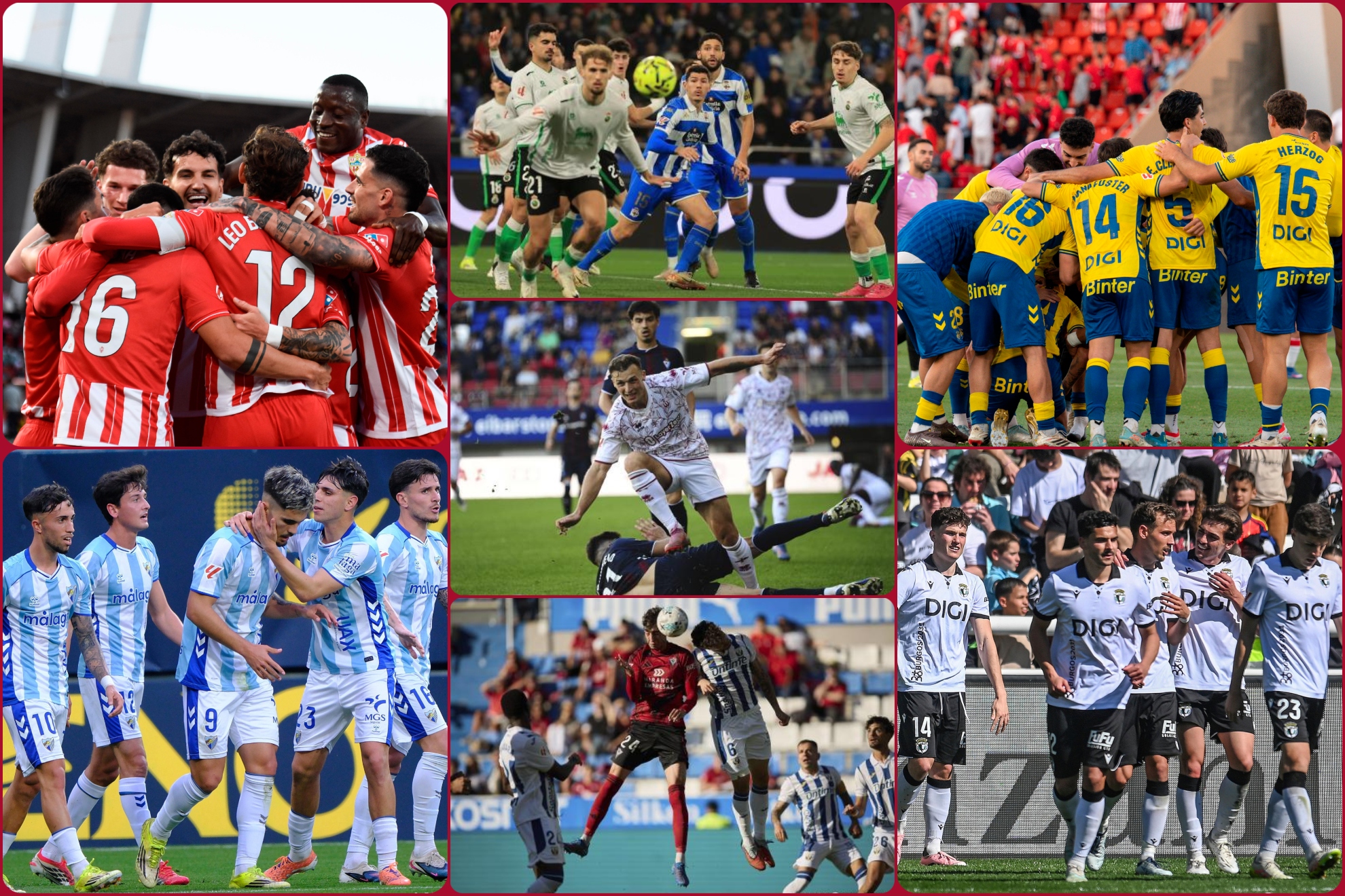 Racing, Dépor, Almería, Málaga, Las Palmas, Castellón, Burgos, Eibar, Leganés y Mirandés se jugarán la vida la última jornada