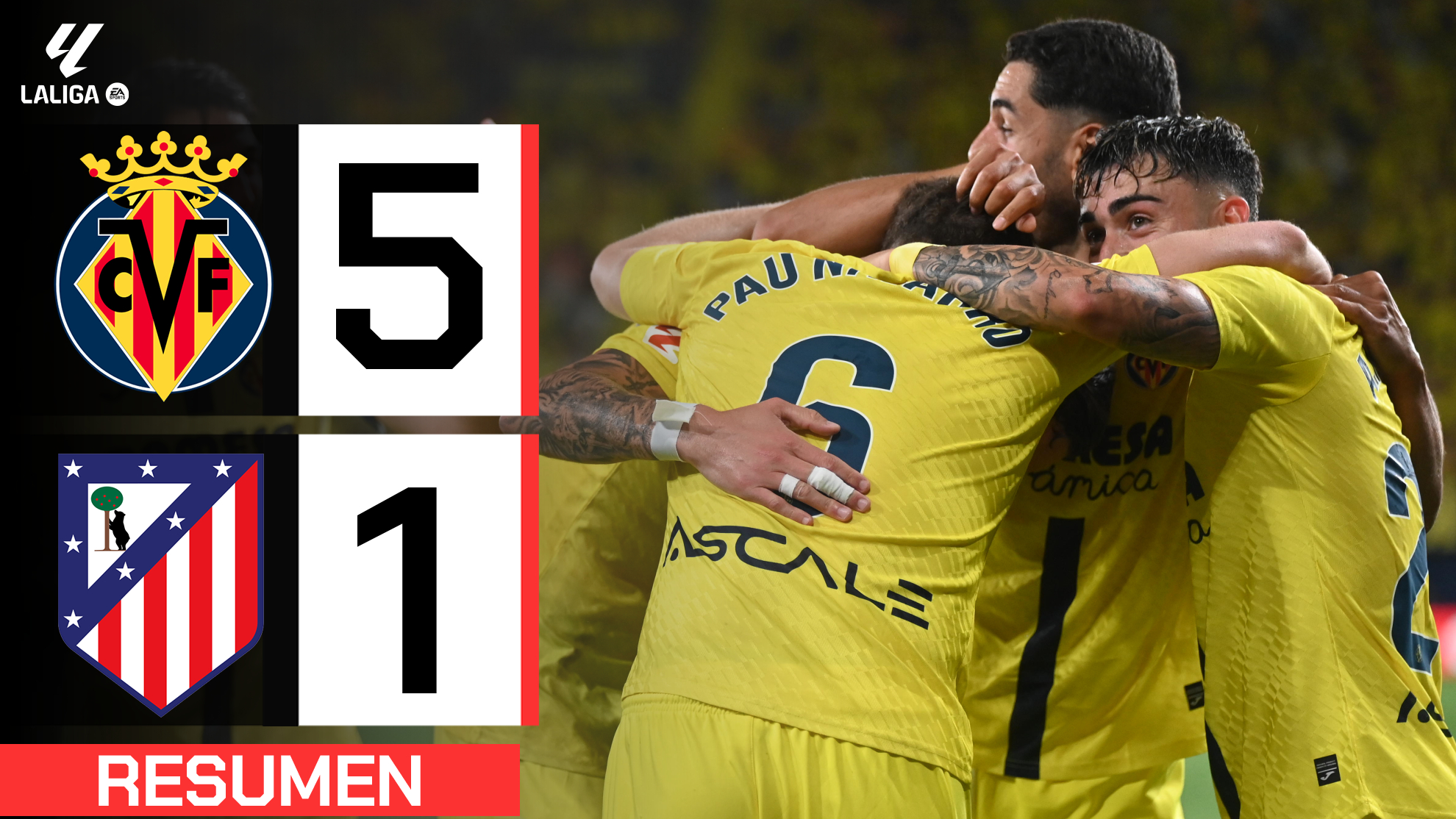 Villarreal 5-1 Atlético  Resumen LaLiga