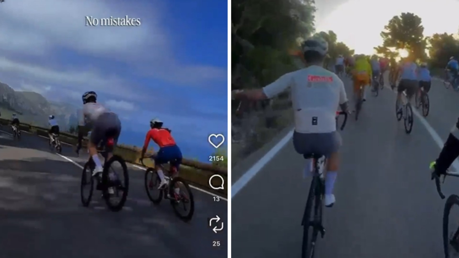 La usuaria de Twitter/X @Silvia_Tirado comparte un vídeo del exciclista de Kern Pharma, despedido de la formación por publicar un vídeo descendiendo un puerto por el carril contrario, presumiendo nuevamente de actitudes temerarias sobre dos ruedas en la Mallorca 312.