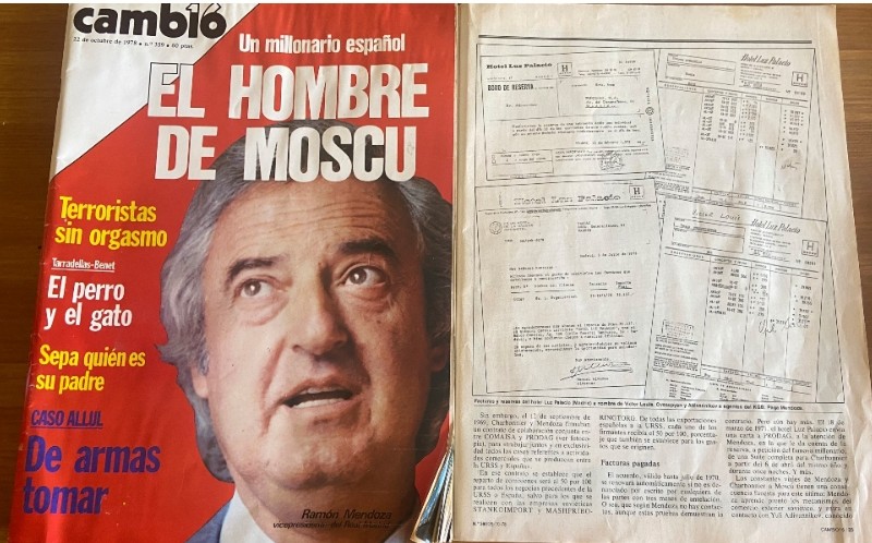 Portada de Cambio 16 que vinculaba a Ramón Mendoza con la KGB.