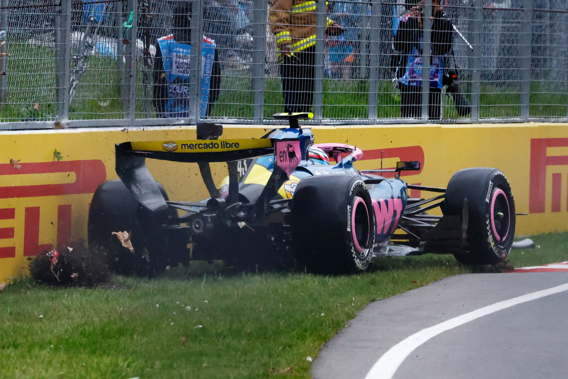 Colapinto golpea un muro en Canadá. F1