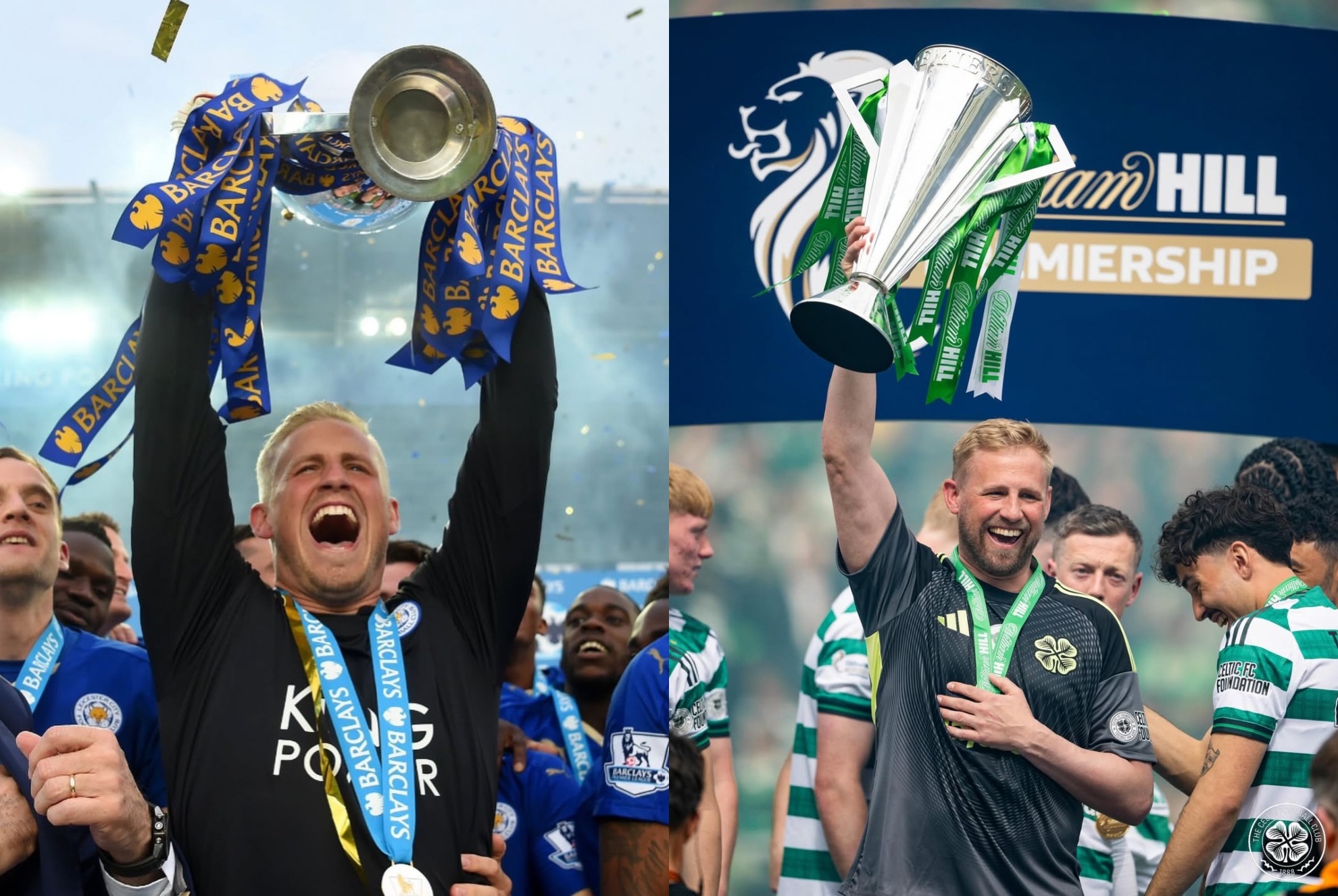 Kasper Schmeichel, campeón con Leicester y Celtic.