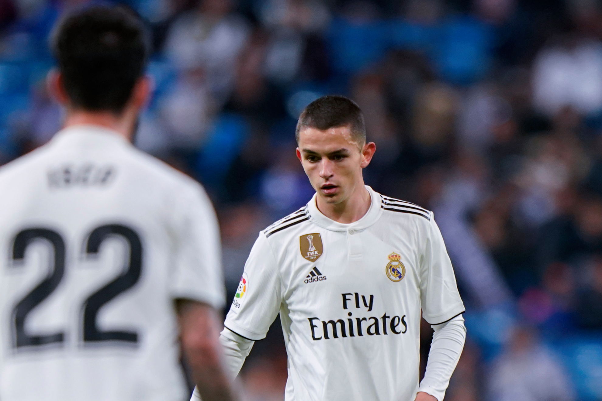 Fidalgo, el día de su debut con el Real Madrid, junto a Isco