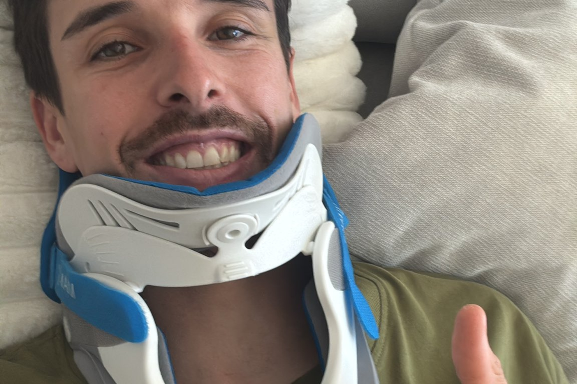 Álex Márquez, tras su accidente. INSTAGRAM