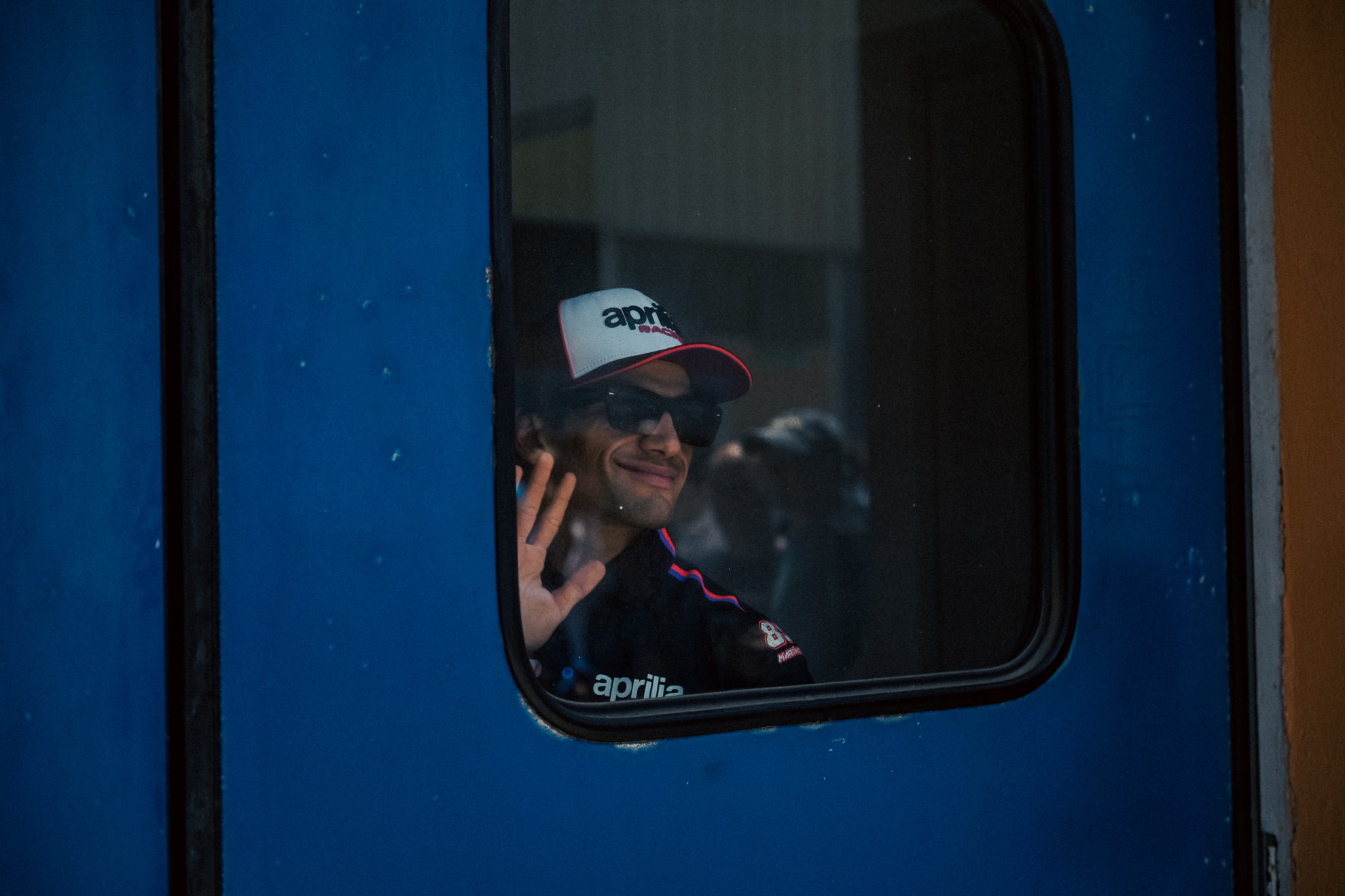 Jorge Martín, en la sede de Piaggio. APRILIA