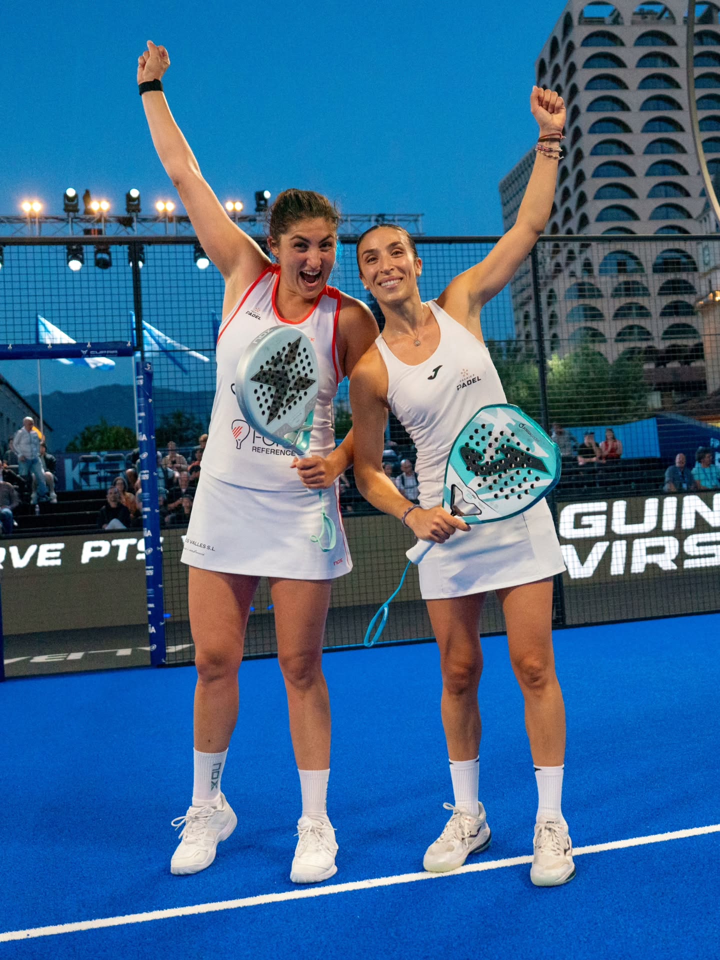 Guinart and Virseda celebrating the title.