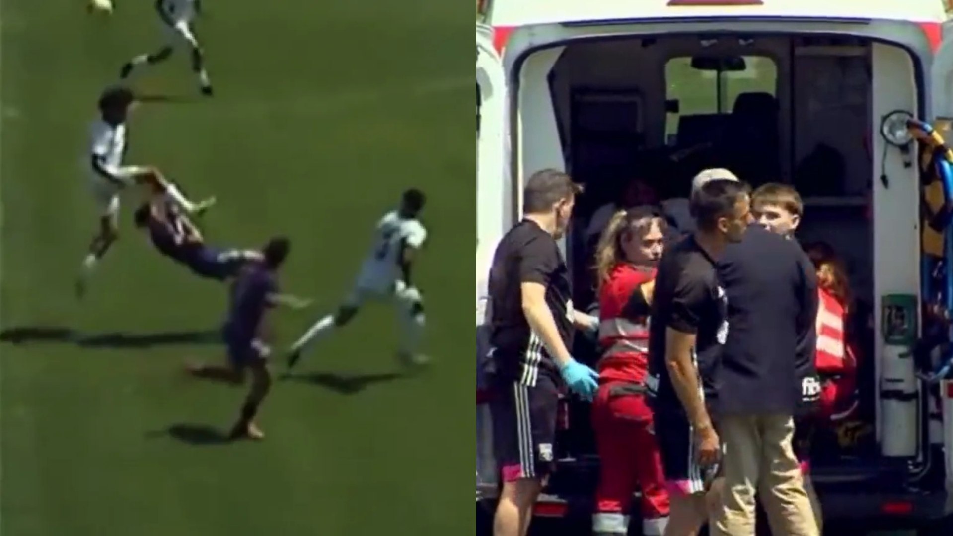Escalofriante entradón en el ascenso a Segunda RFEF: la ambulancia tuvo que entrar al campo