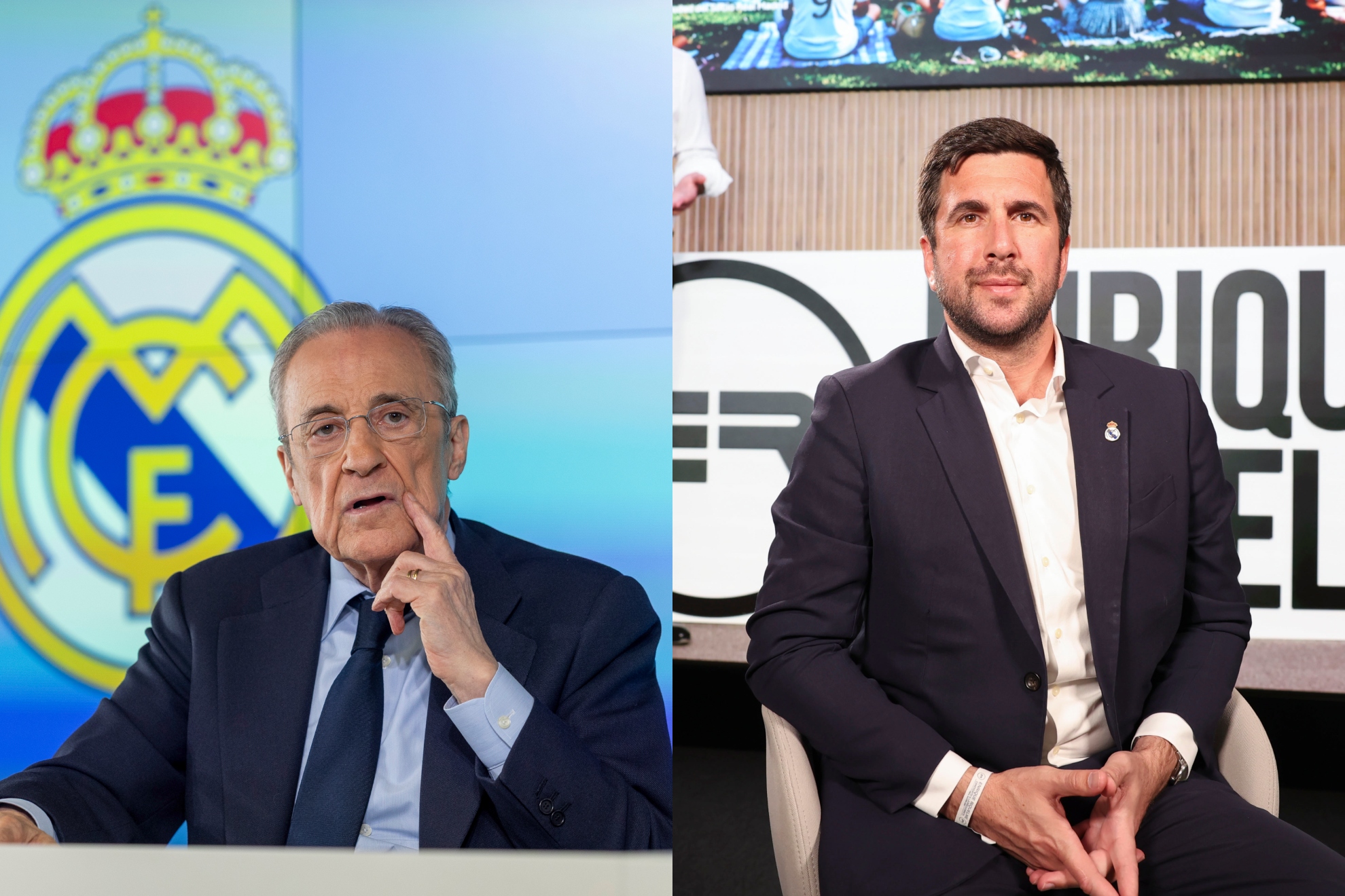 Florentino Pérez and Enrique Riquelme.