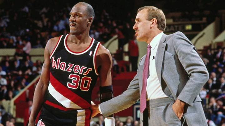 Rick Adelman instructs Terry Porter during his time with the Blazers.