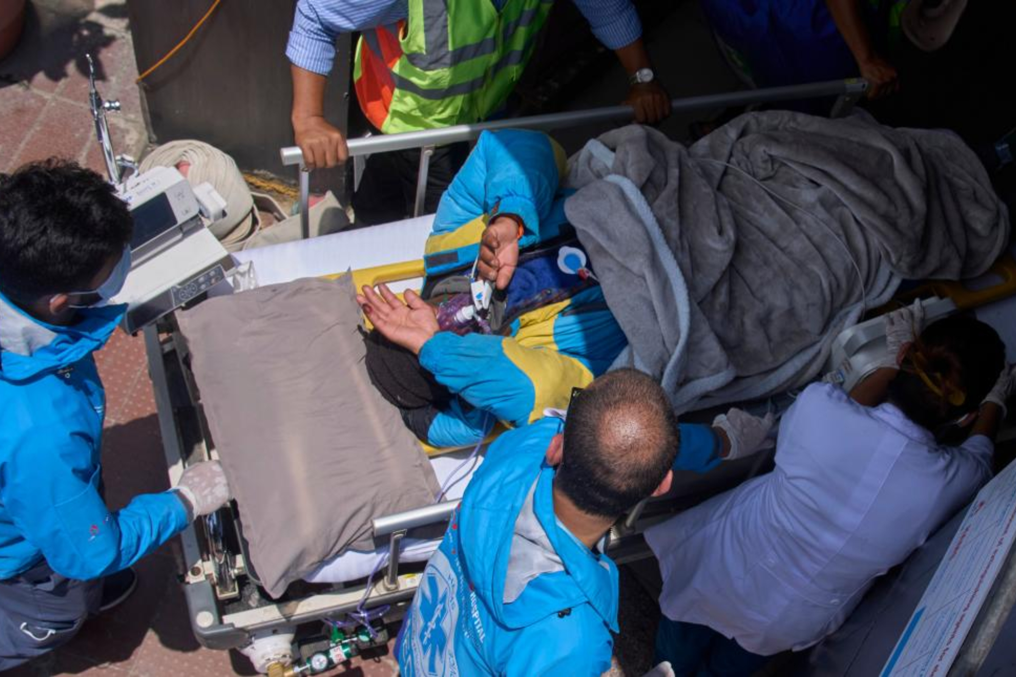Dawa Sherpa, a su llegada al hospital.