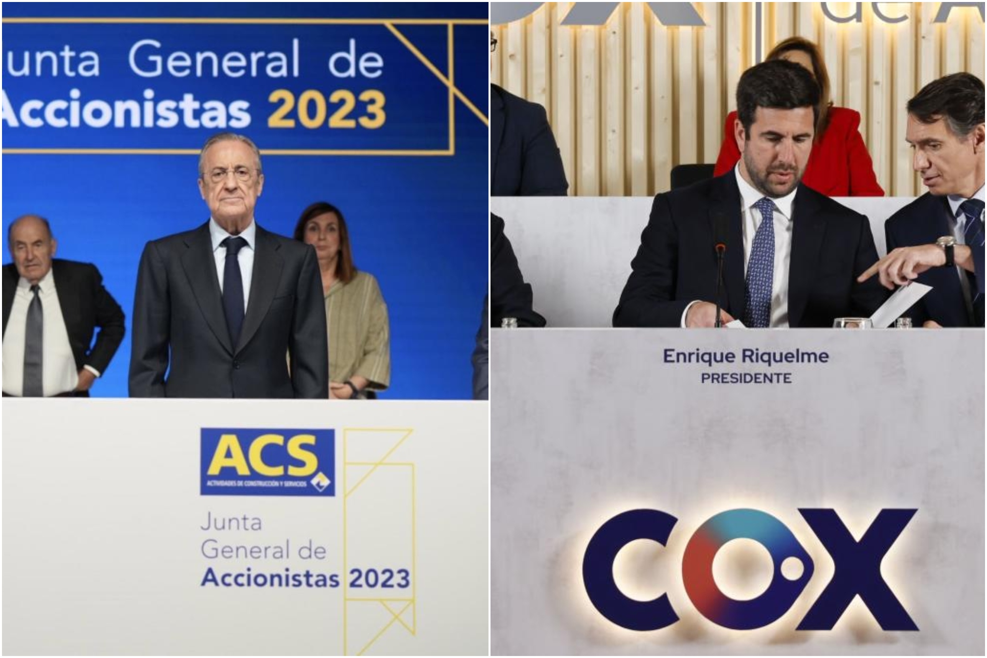 Florentino Pérez (ACS) y Enrique Riquelme (COX), candidatos a la presidencia del Real Madrid