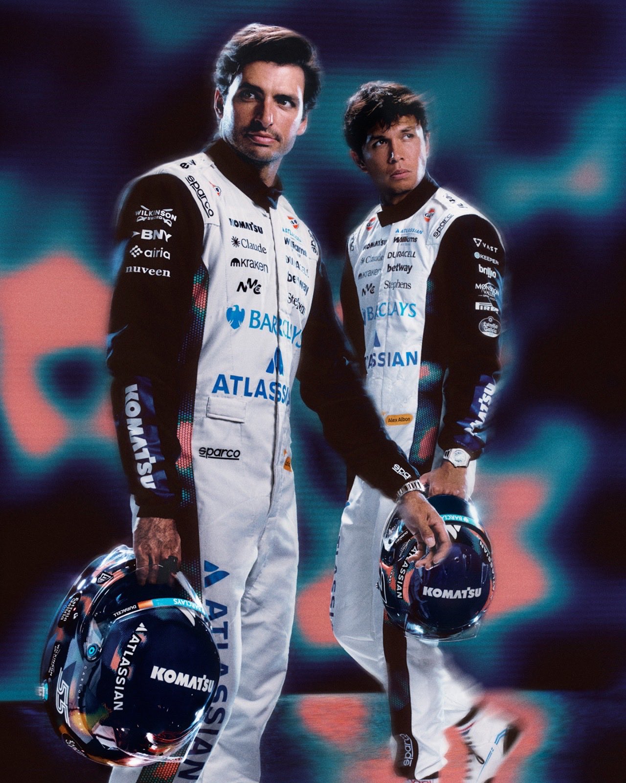 Carlos Sainz y Alex Albon, con el nuevo vestuario para Mónaco.