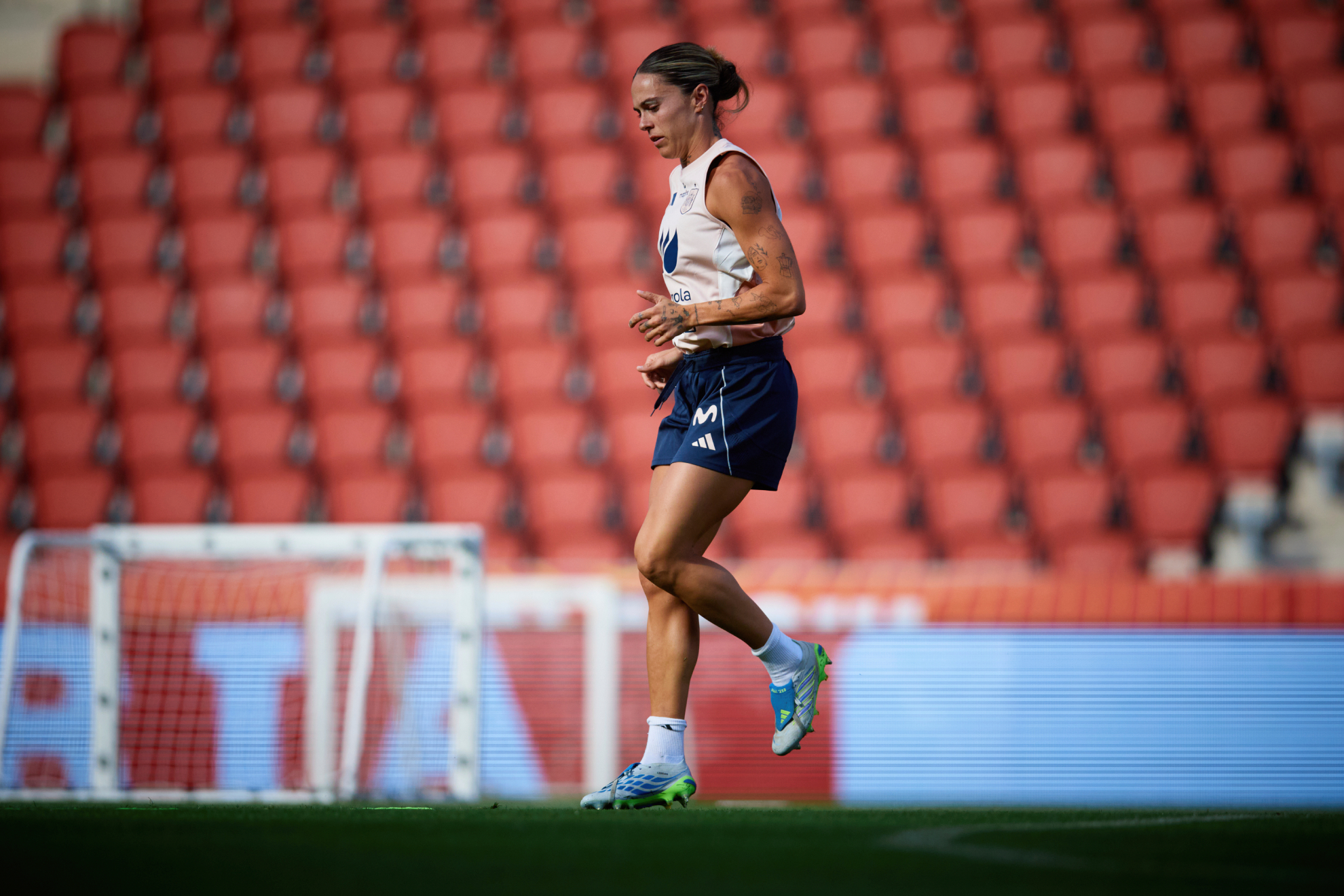 Mapi León durante el entrenamiento del jueves en Son Moix RFEF