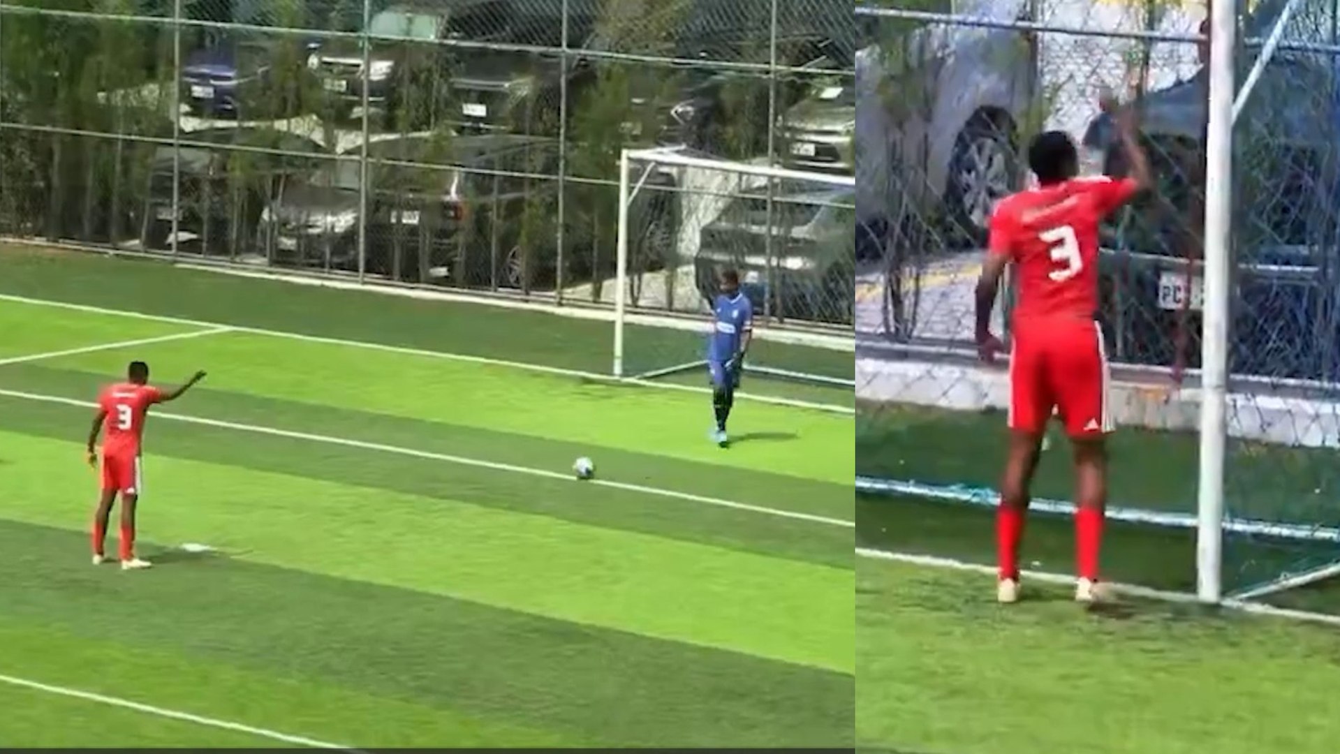 En un partido de categorías inferiores entre Internacional y Once Caldas se vio un lanzamiento de penalti jamás visto antes
