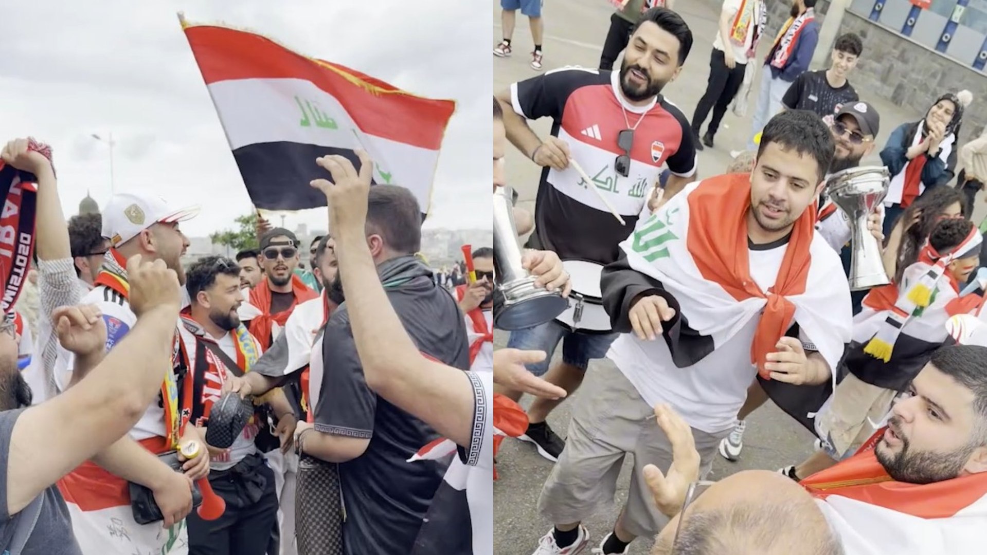 Alrededor de cien aficionados iraquís estarán presentes en el estadio y animaron las horas previa del amistoso