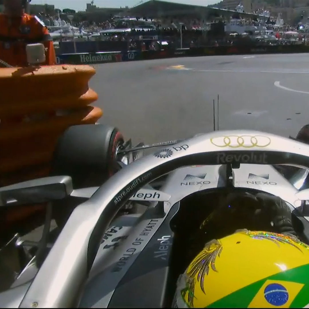 Bortoleto, en el momento de chocar con la barrera. F1.com