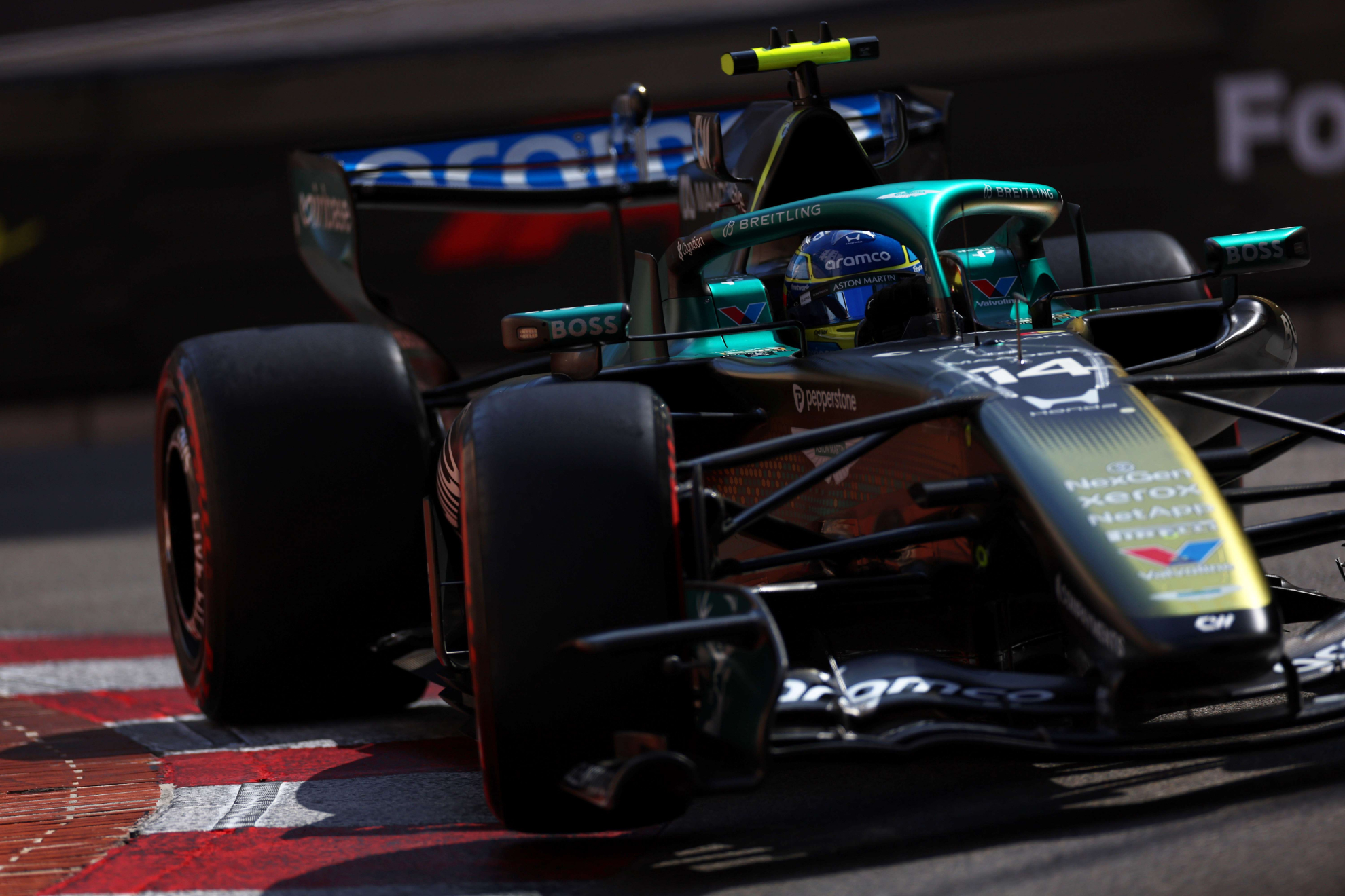 Fernando Alonso negotiates one of the curves.