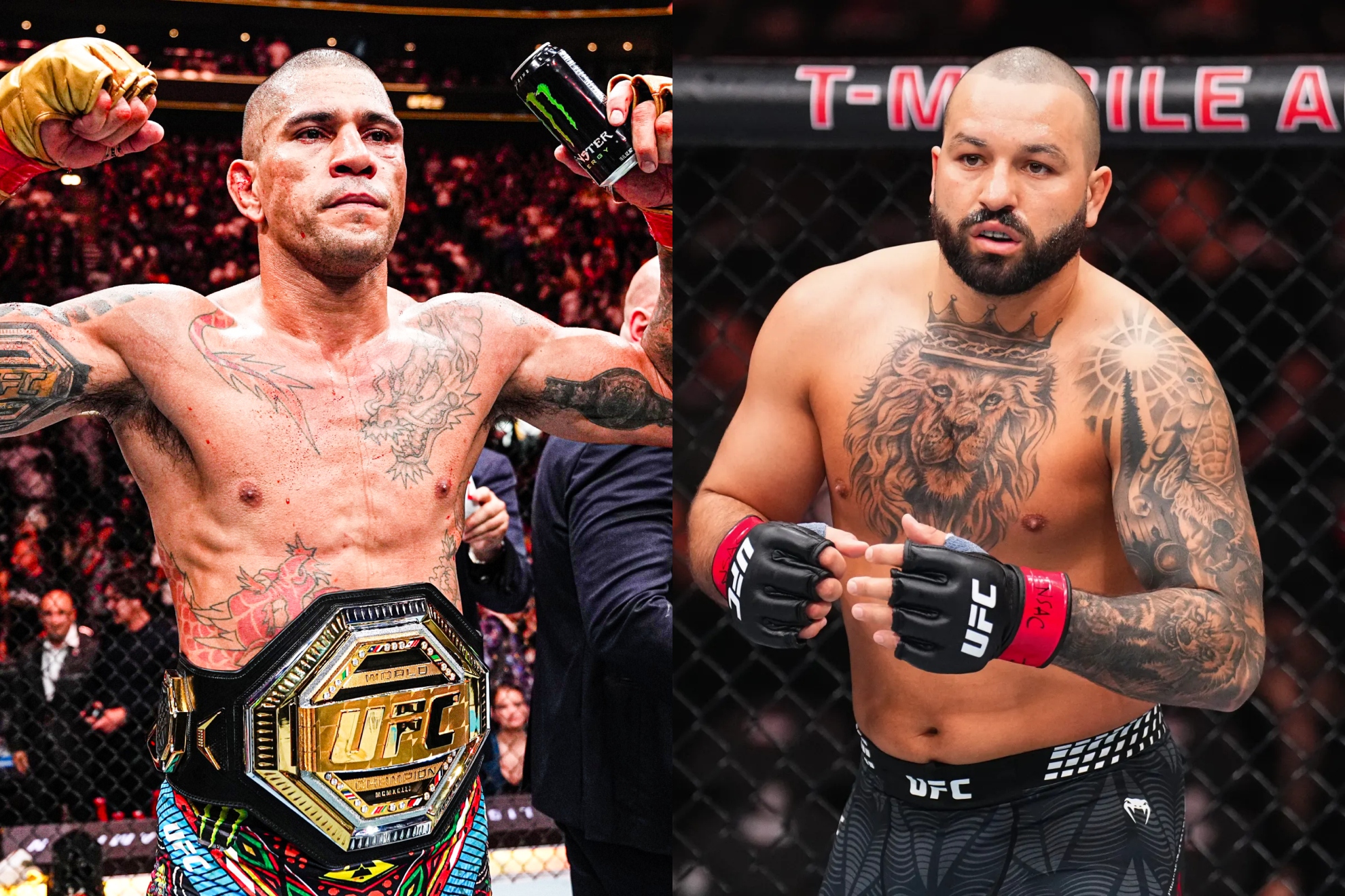Montaje fotográfico de Alex Pereira y Josh Hokit. UFC.
