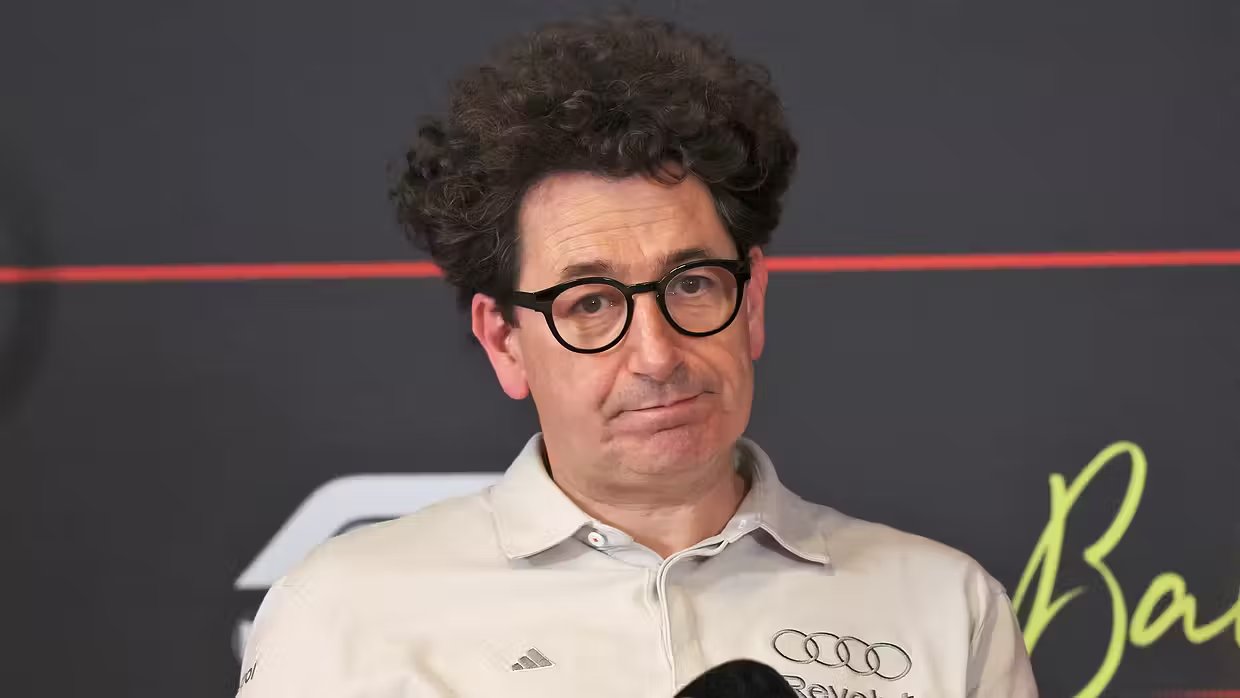 Binotto, en la rueda de prensa de Barcelona.