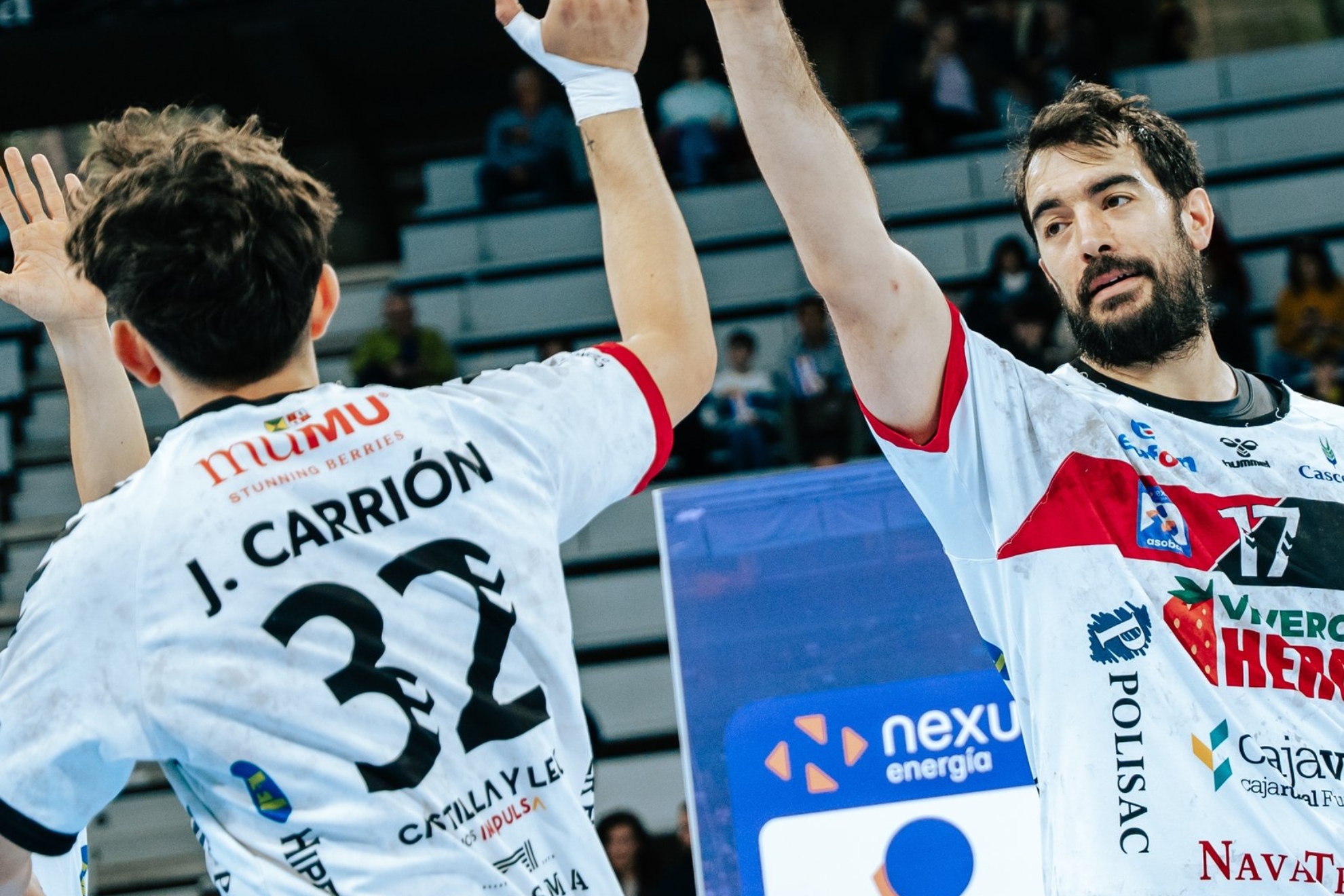 Los jugadores del Nava celebran su triunfo ante el Agustinos. Jesús Barrabés - BM Nava