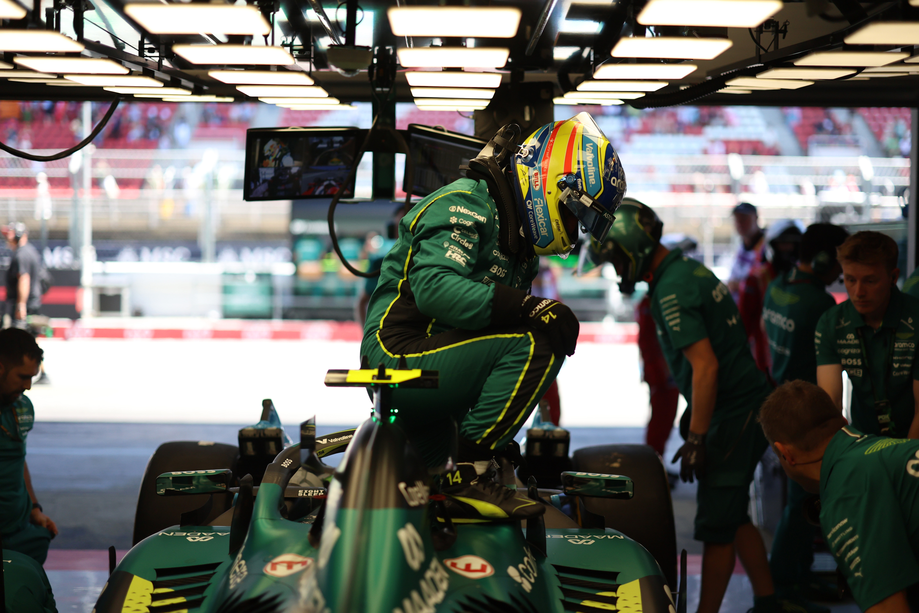 Alonso, in his box.