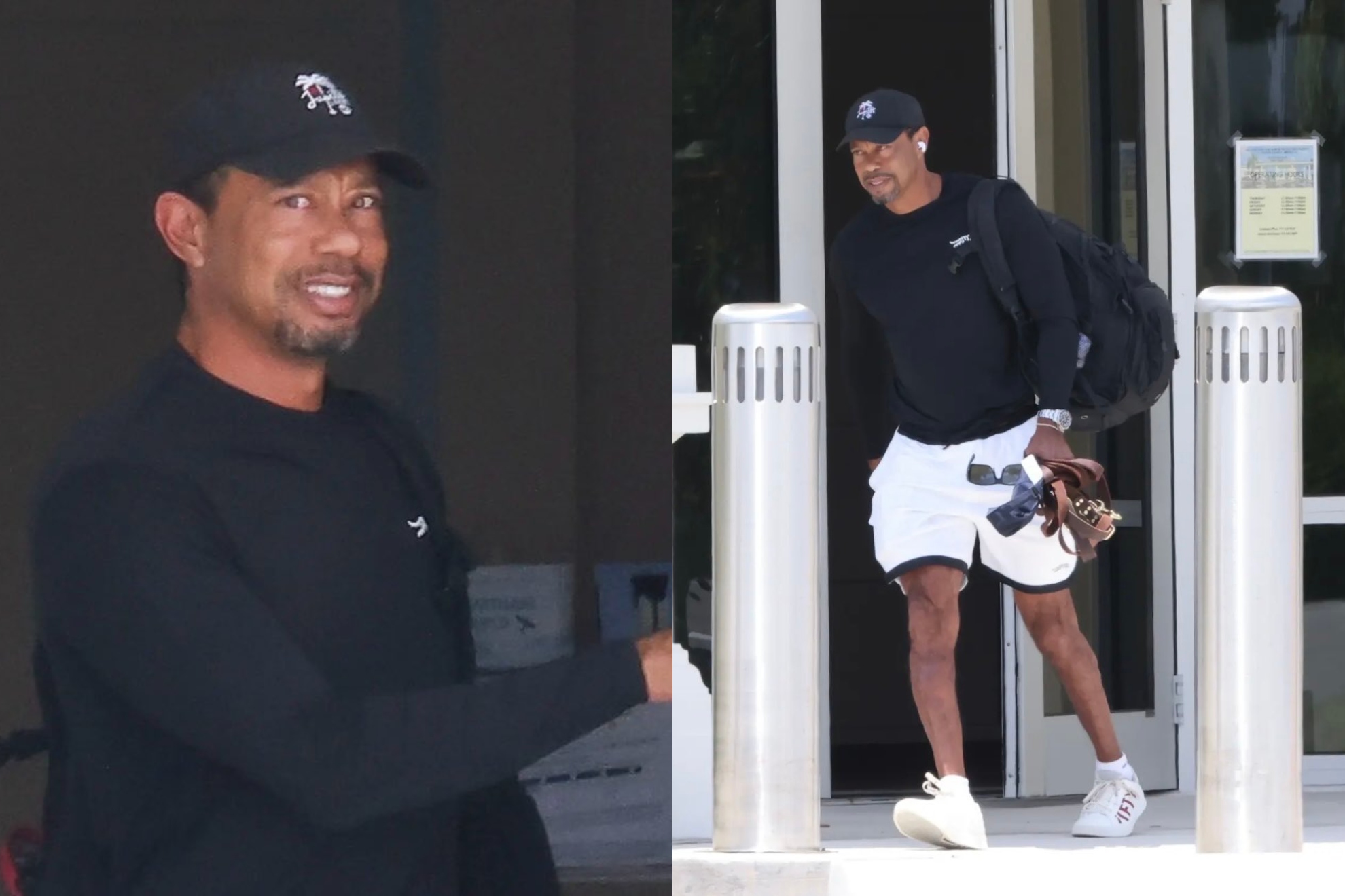 Tiger Woods en un aeropuerto de Florida a su regreso de Suiza.
