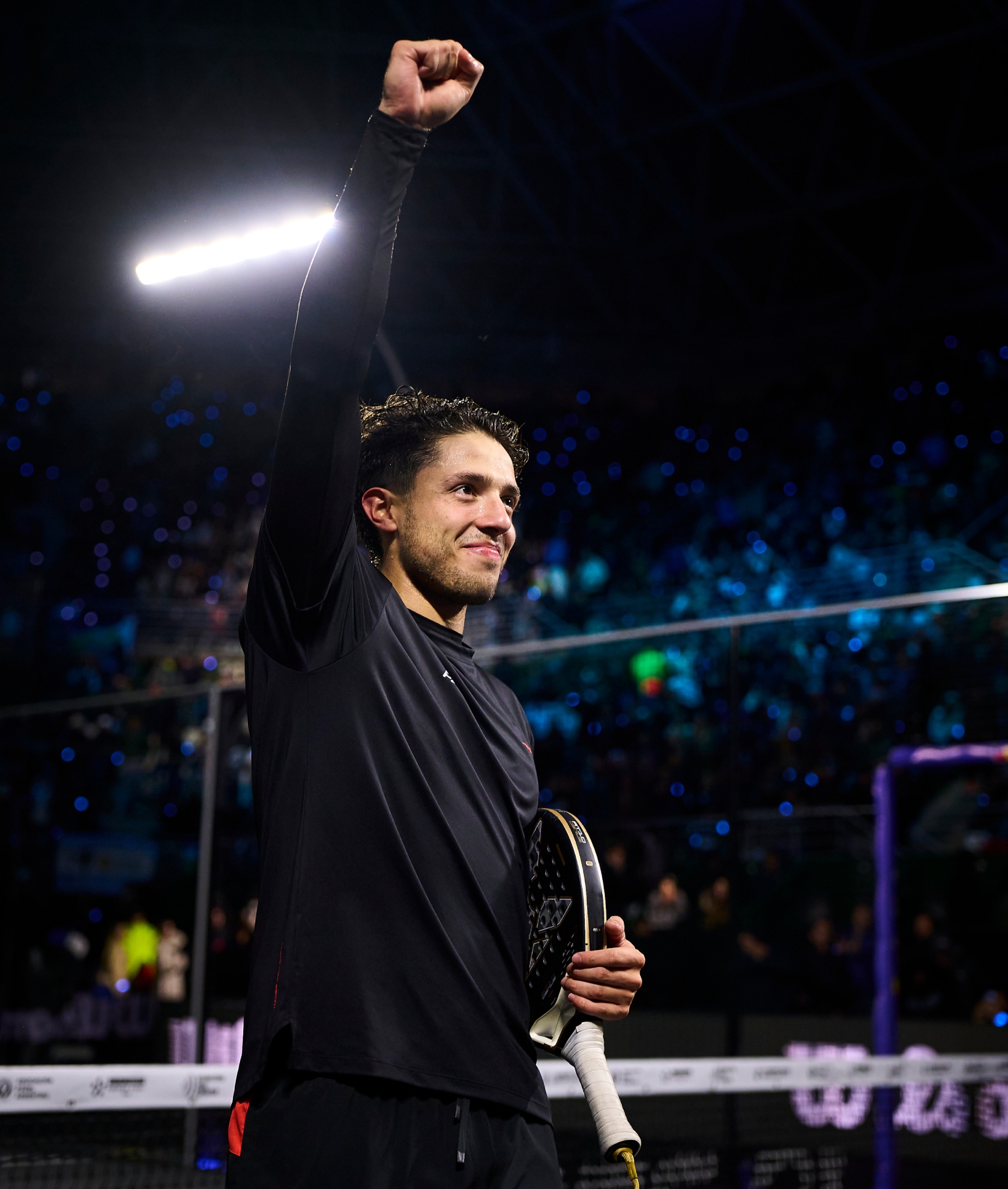Tapia celebrates a victory in Argentina.