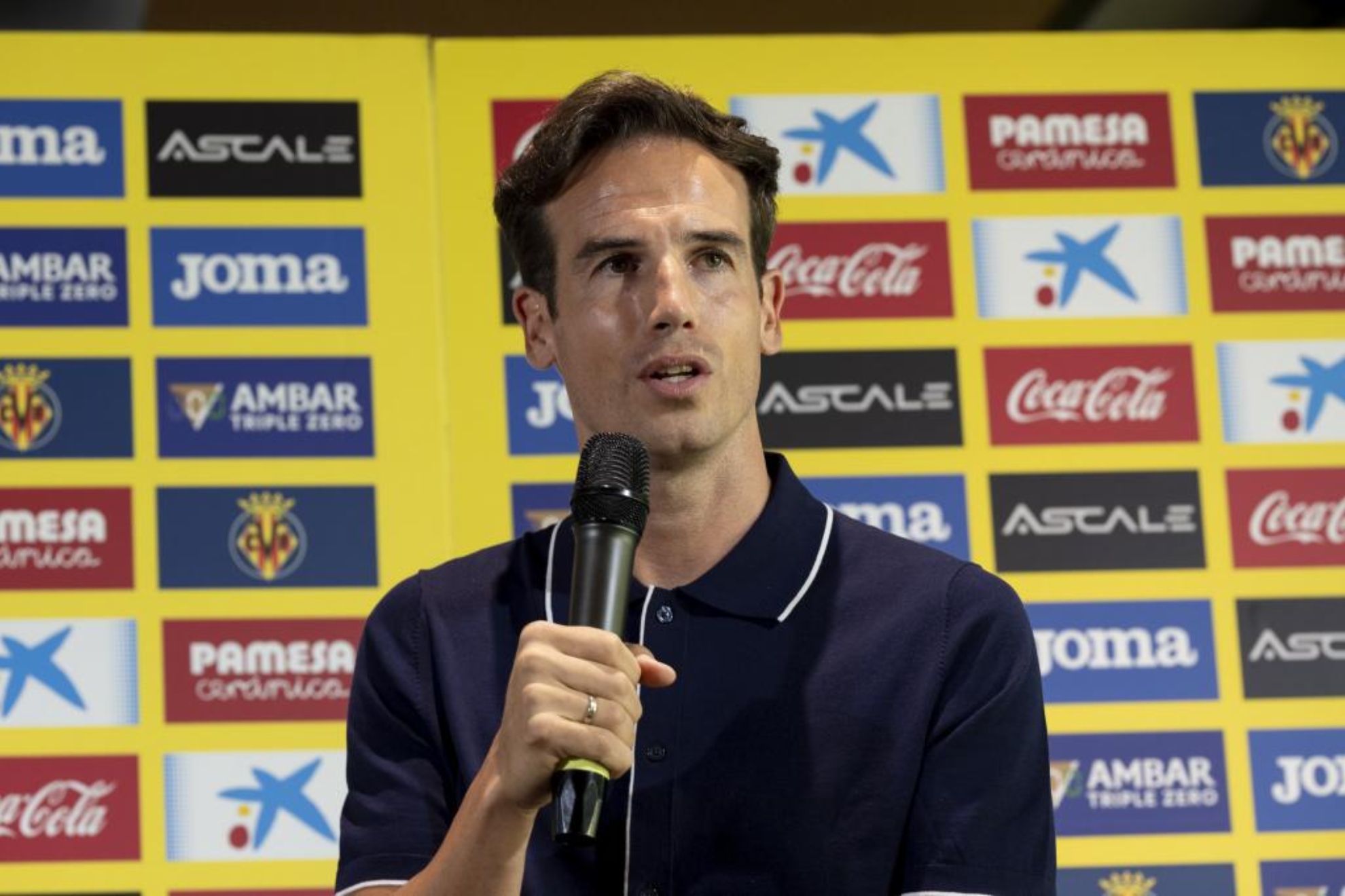 Iñigo Pérez, durante su presentación como entrenador del Villarreal.
