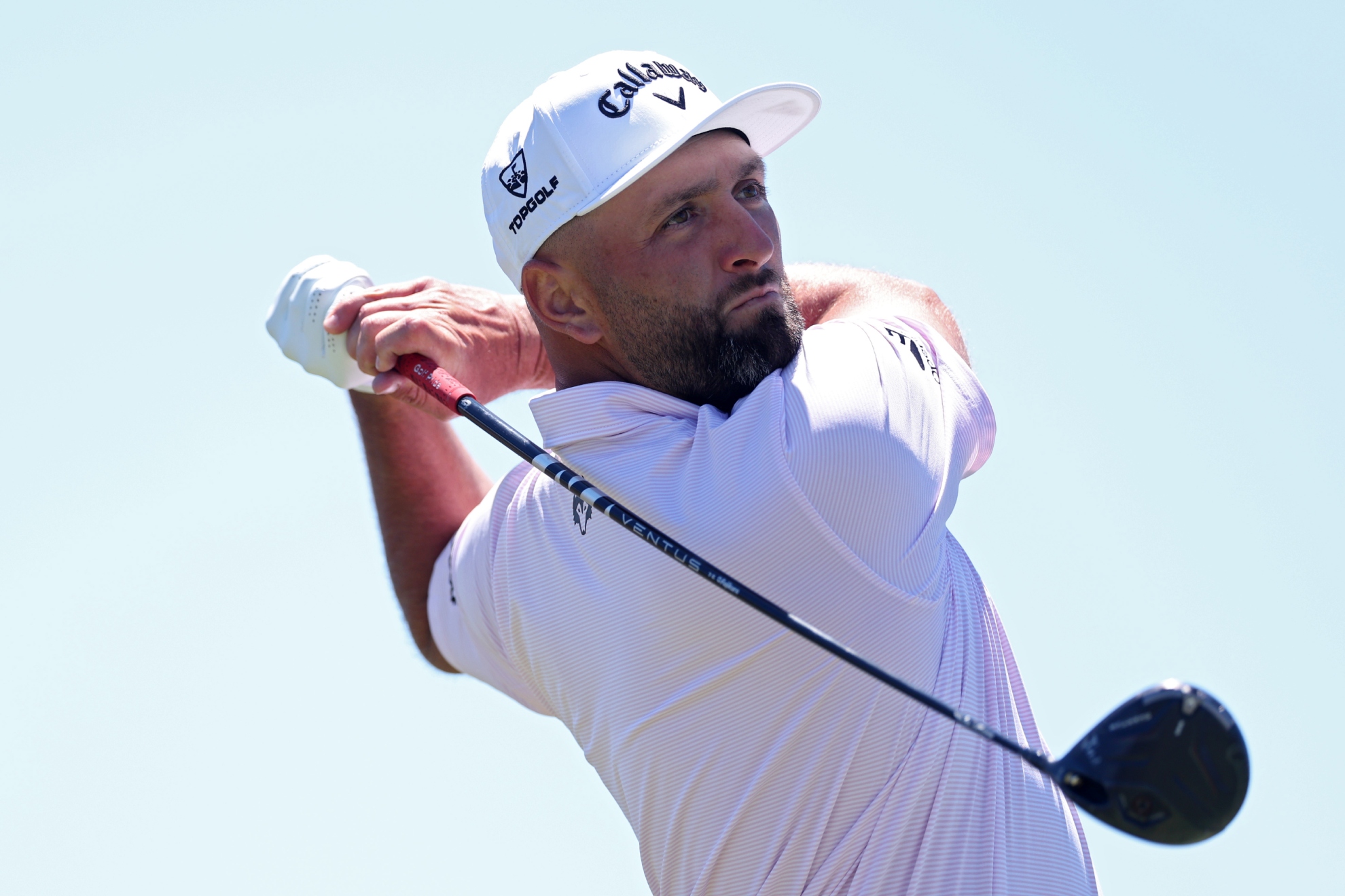 Jon Rahm entrenando esta semana en Shinnecock Hills.