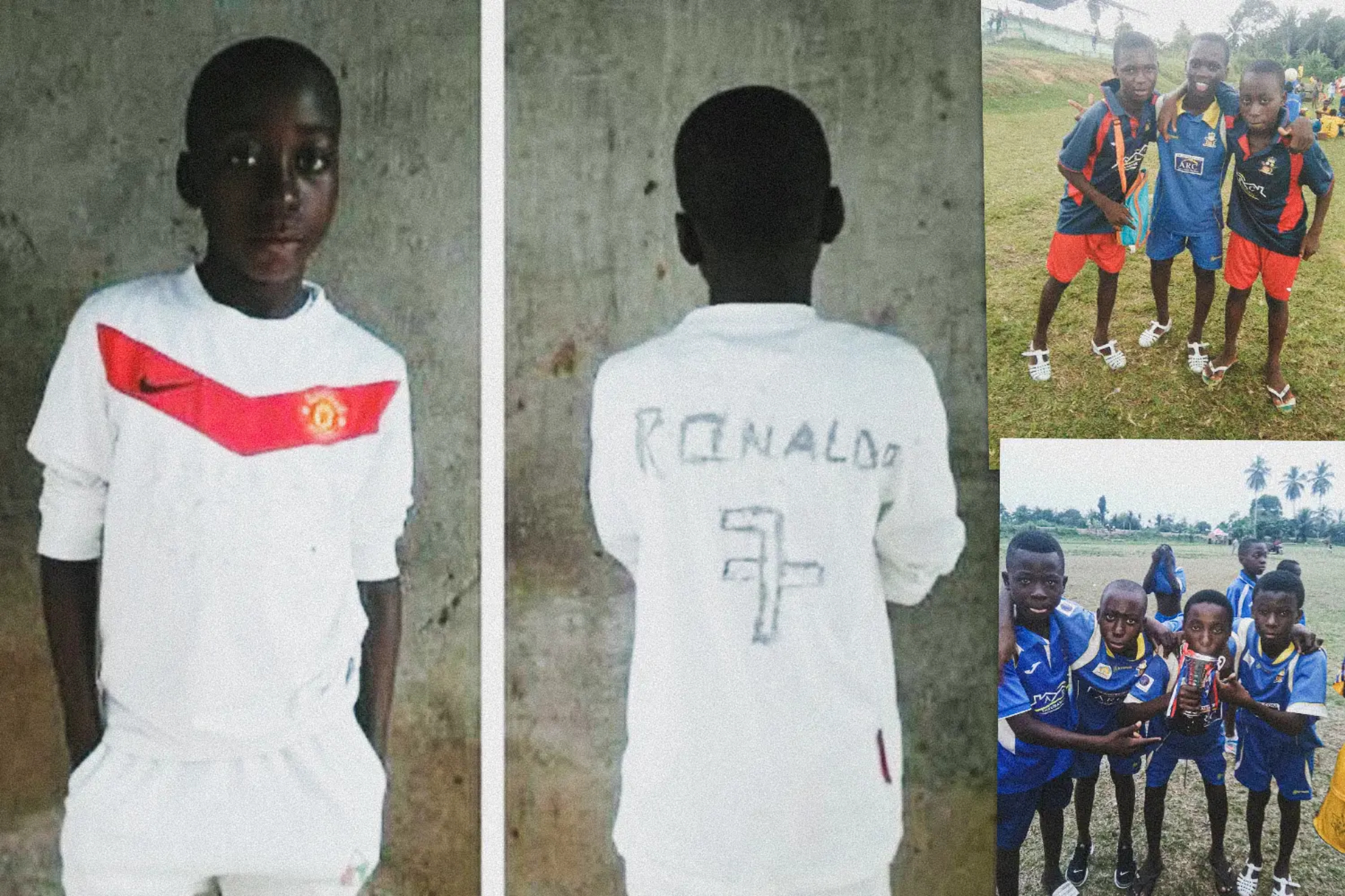 Diomande de pequeño con la camiseta del Manchester United
