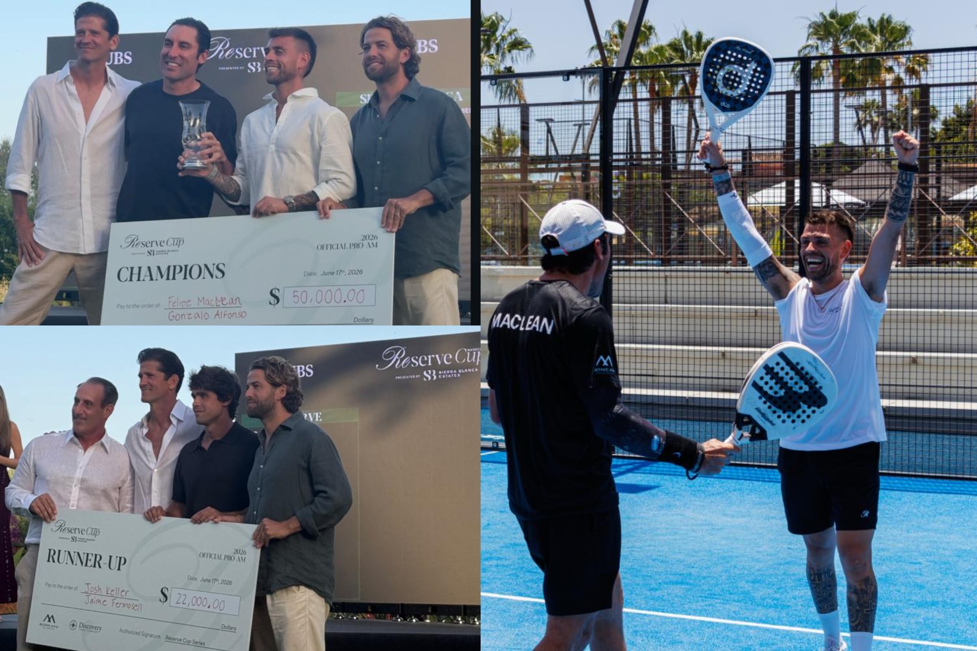 Fotos de la entrega de premios y del partido del ProAm de Reserve.