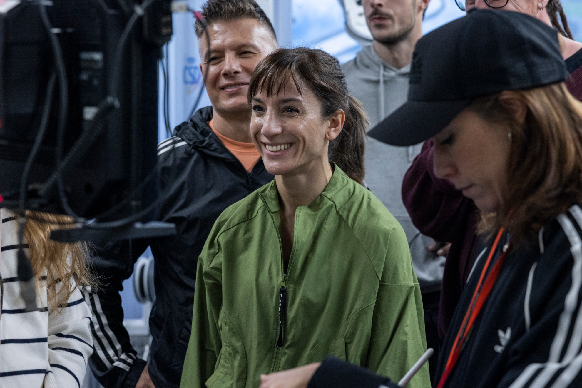 Sandra Sánchez y Jesús del Moral, en el rodaje de 'Karateka'.