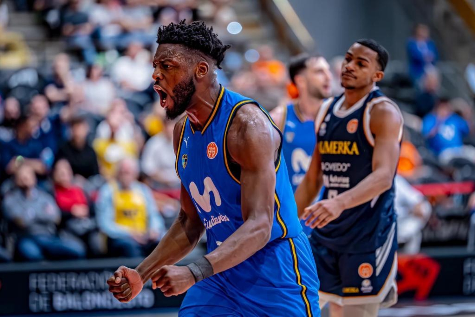 Lottana Ngwobo celebra una acción durante la pasada Final Four de ascenso a ACB. FEB
