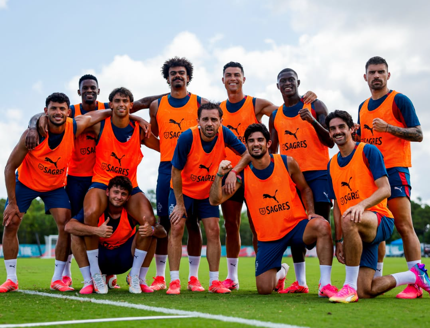 Foto del entrenamiento de la selección portuguesa.