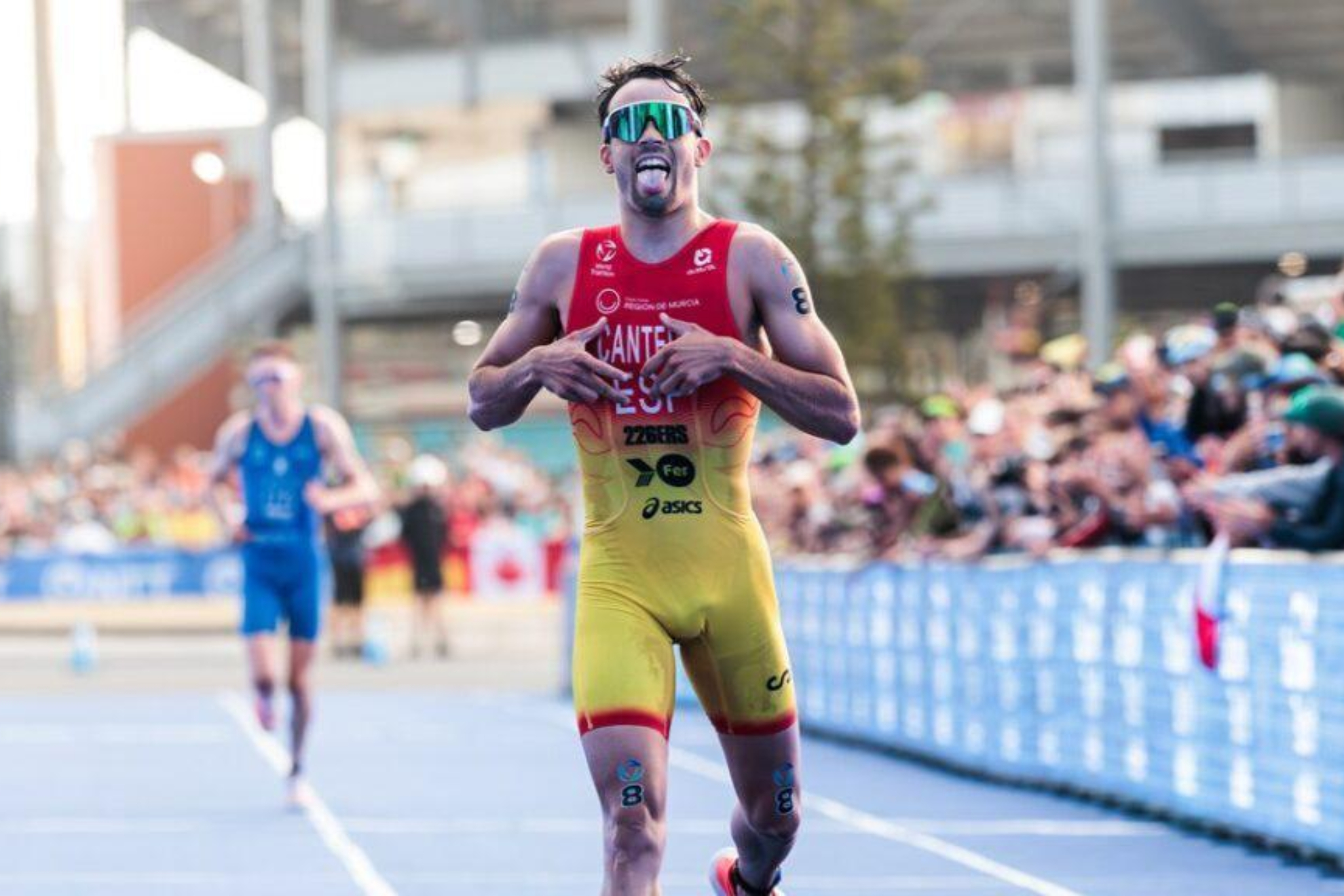 David Cantero, en una prueba de 2025. World Triathlon