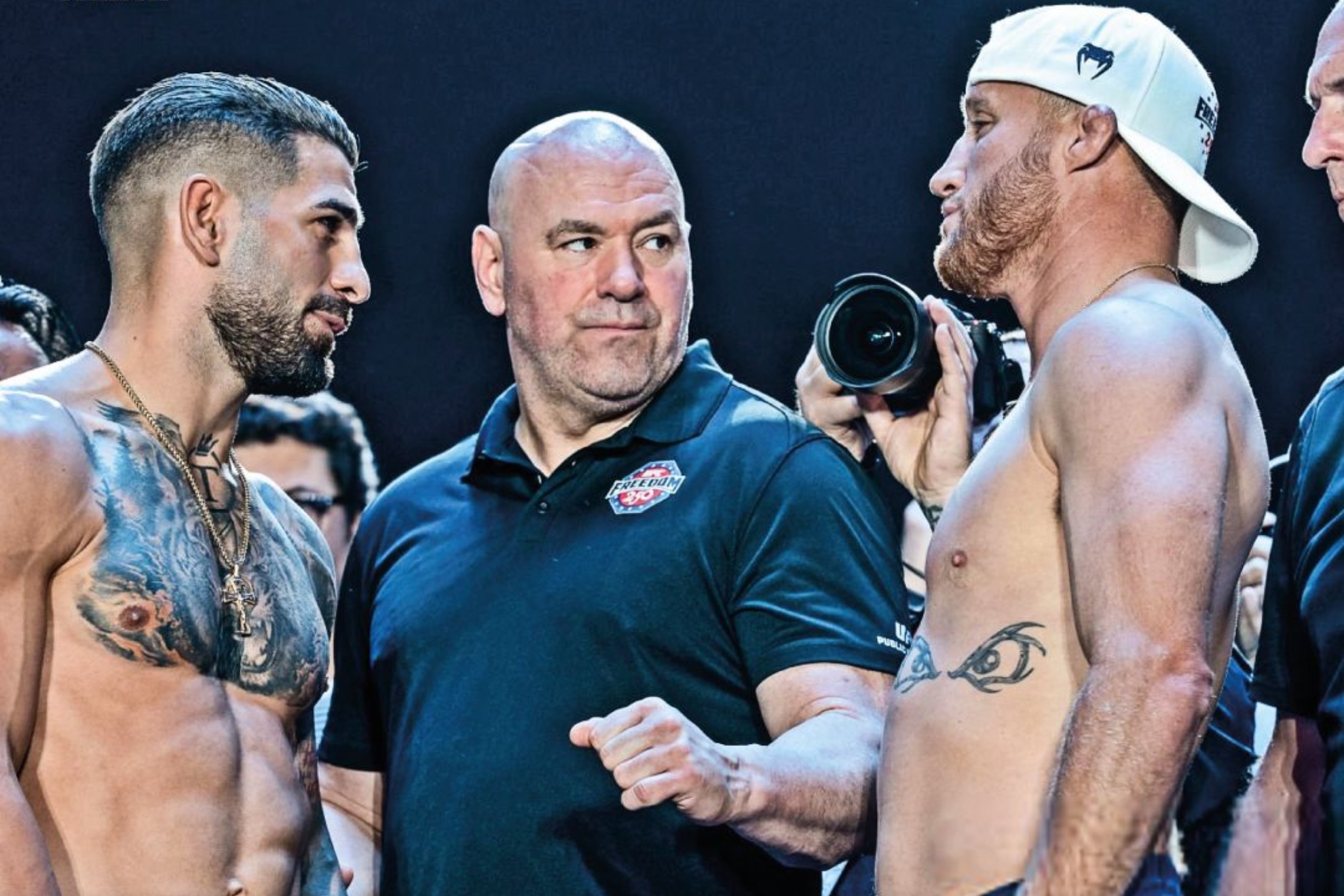 Ilia Topuria y Gaethje, cara a cara. UFC.