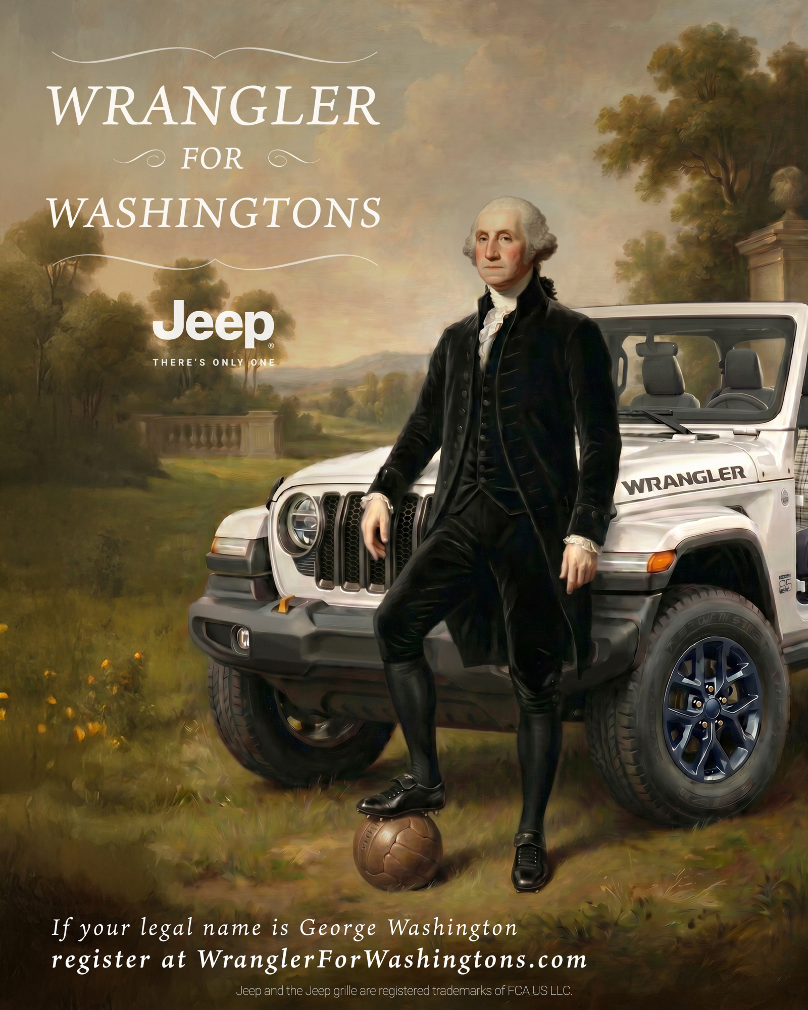 Así luce uno de los carteles de la promoción de Jeep.