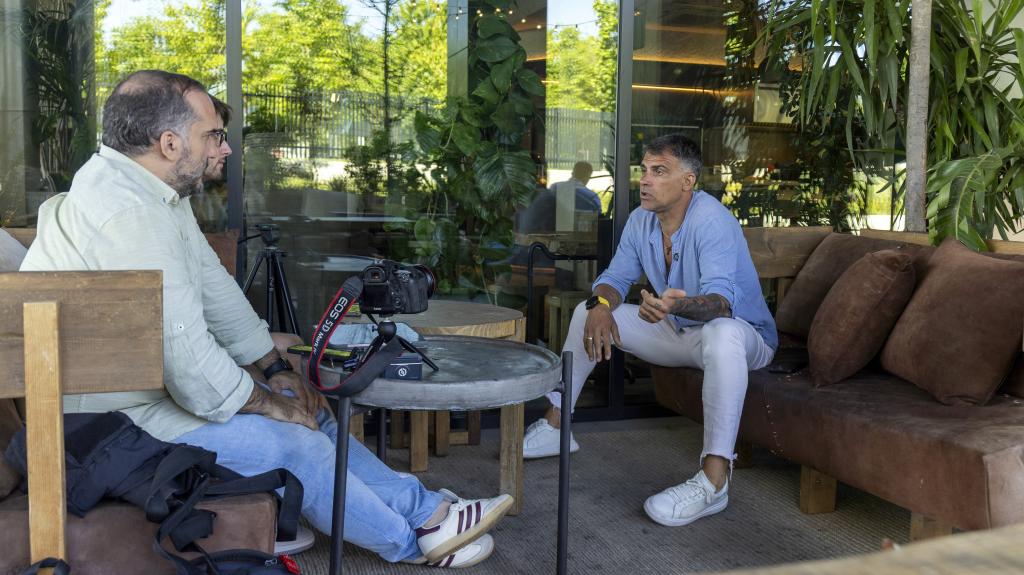 Pereiro, con los periodistas de MARCA.