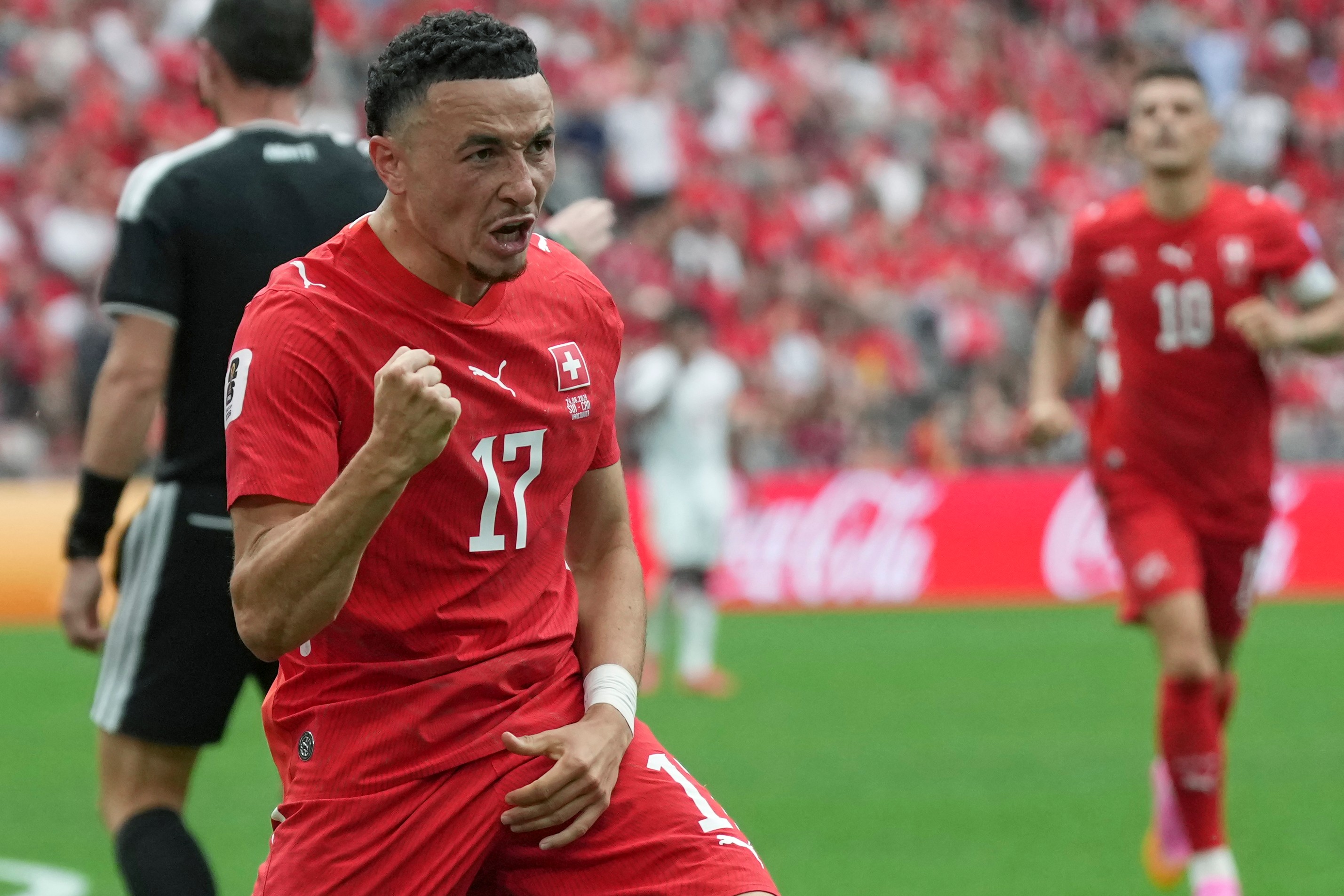 Rubén Vargas celebra un gol durante el pasado Mundial con Suiza. Abbie Parr