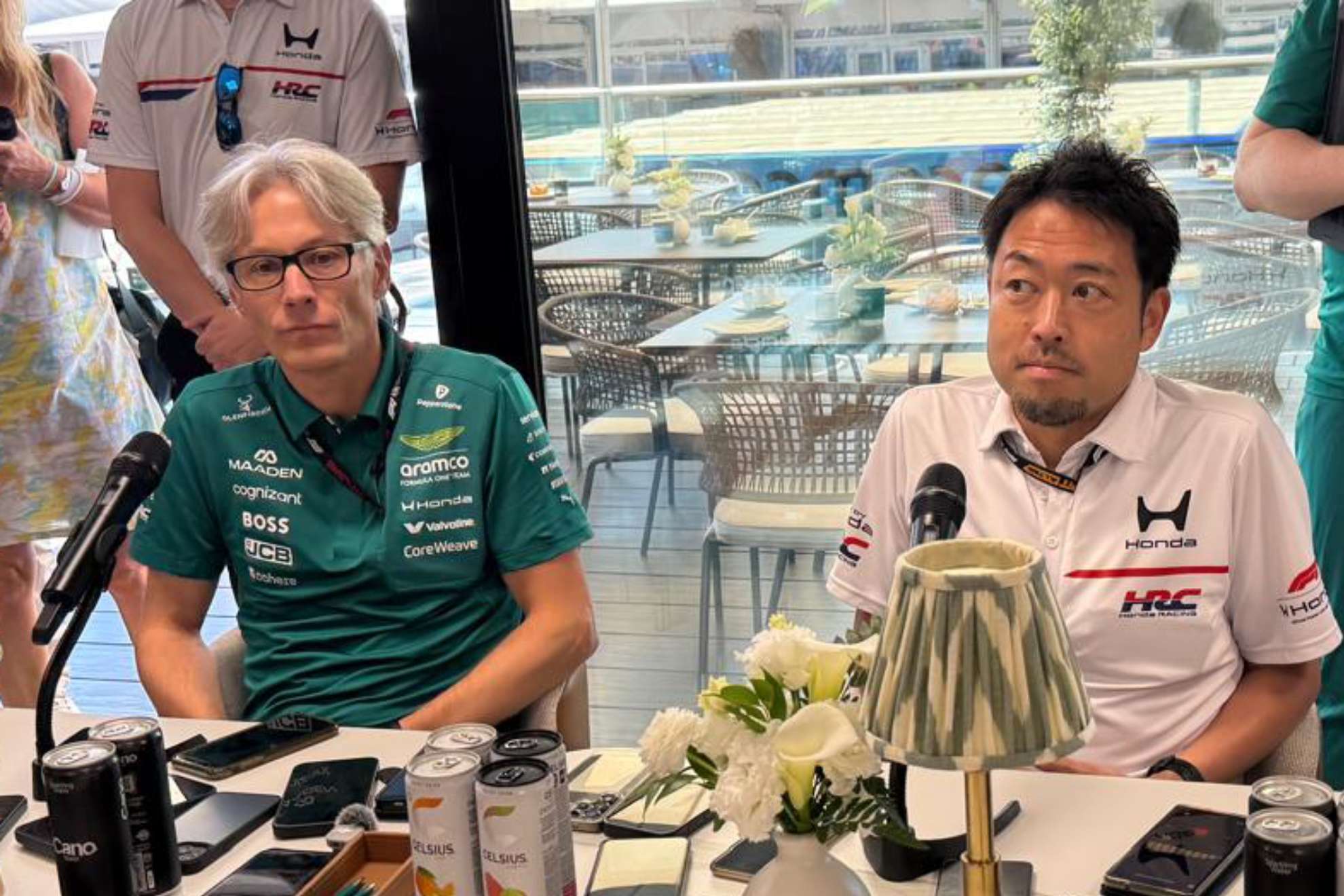 Mike Krack y Shintaro Orihara, en rueda de prensa este jueves en Spielberg.