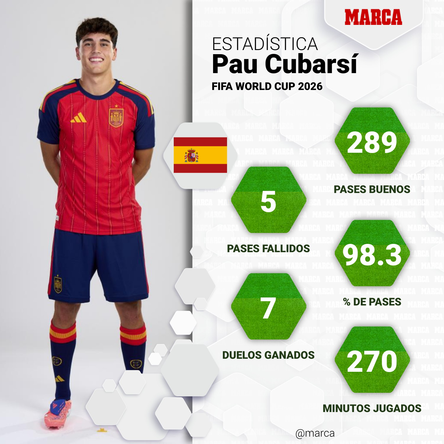 Los números de Cubarsí en el Mundial.