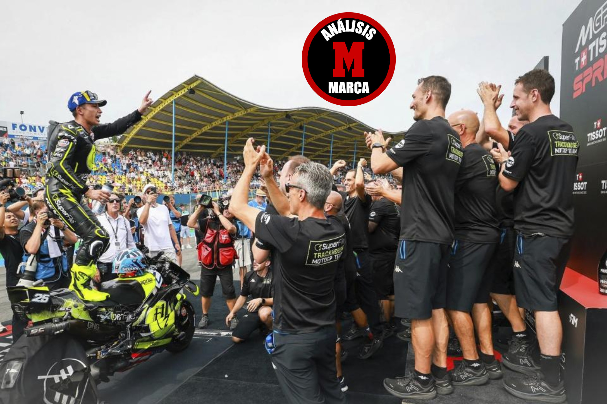 Raúl Fernández, en Assen tras ganar el Sprint. MOTOGP