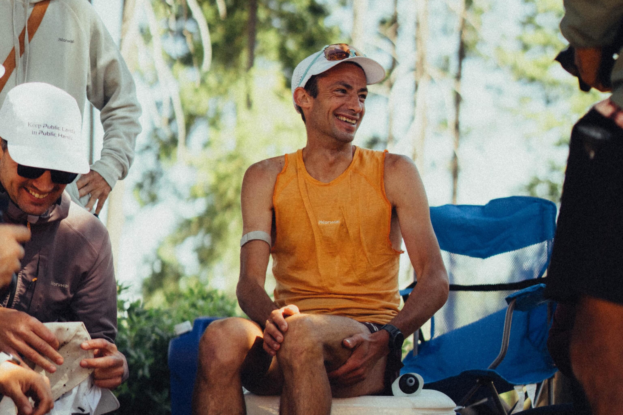 Kilian Jornet, tras su retirada en la Western States. Víctor Pérez