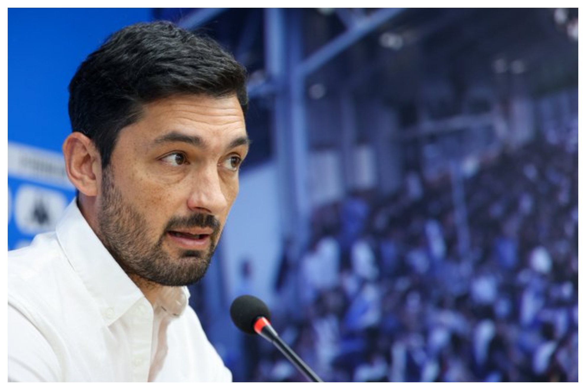 Lucas Viale, durante su comparecencia ante los medios de comunicación