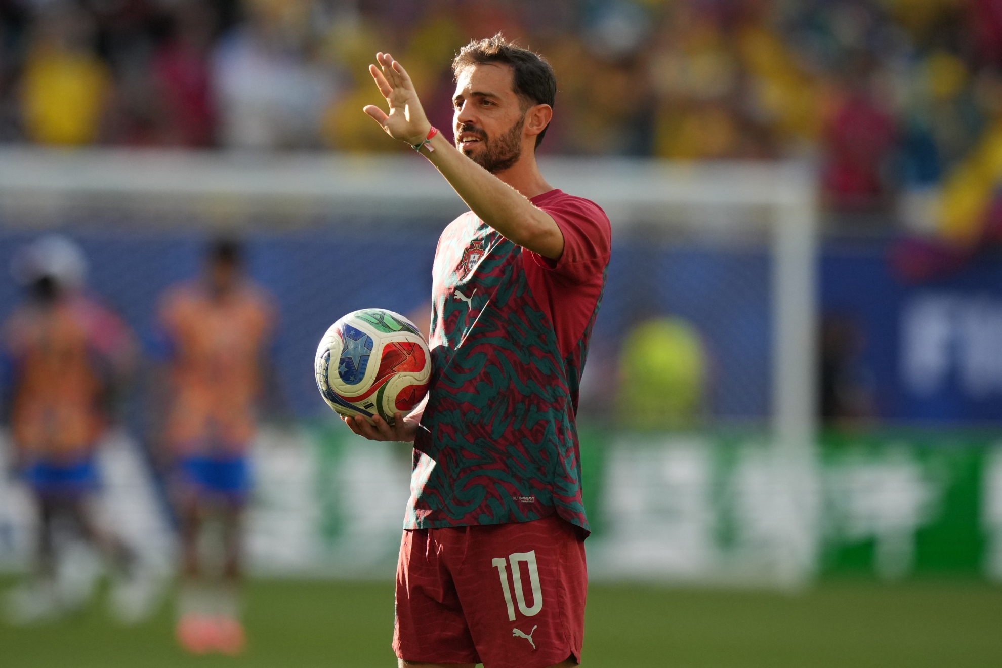 Bernardo Silva, en la previa del partido ante Colombia.